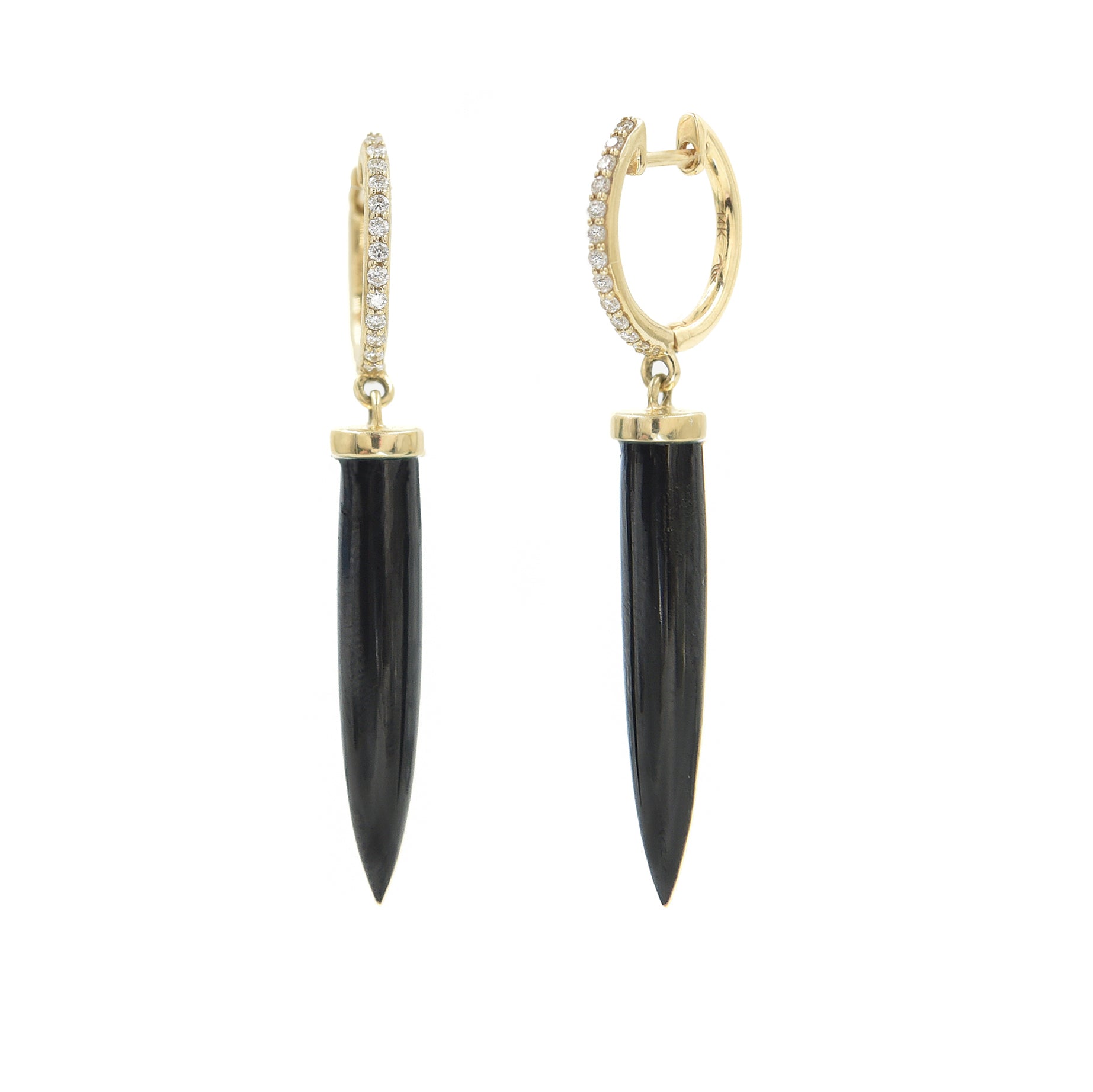 Aphrodite Diamond & Black Spinel Hoop Earrings