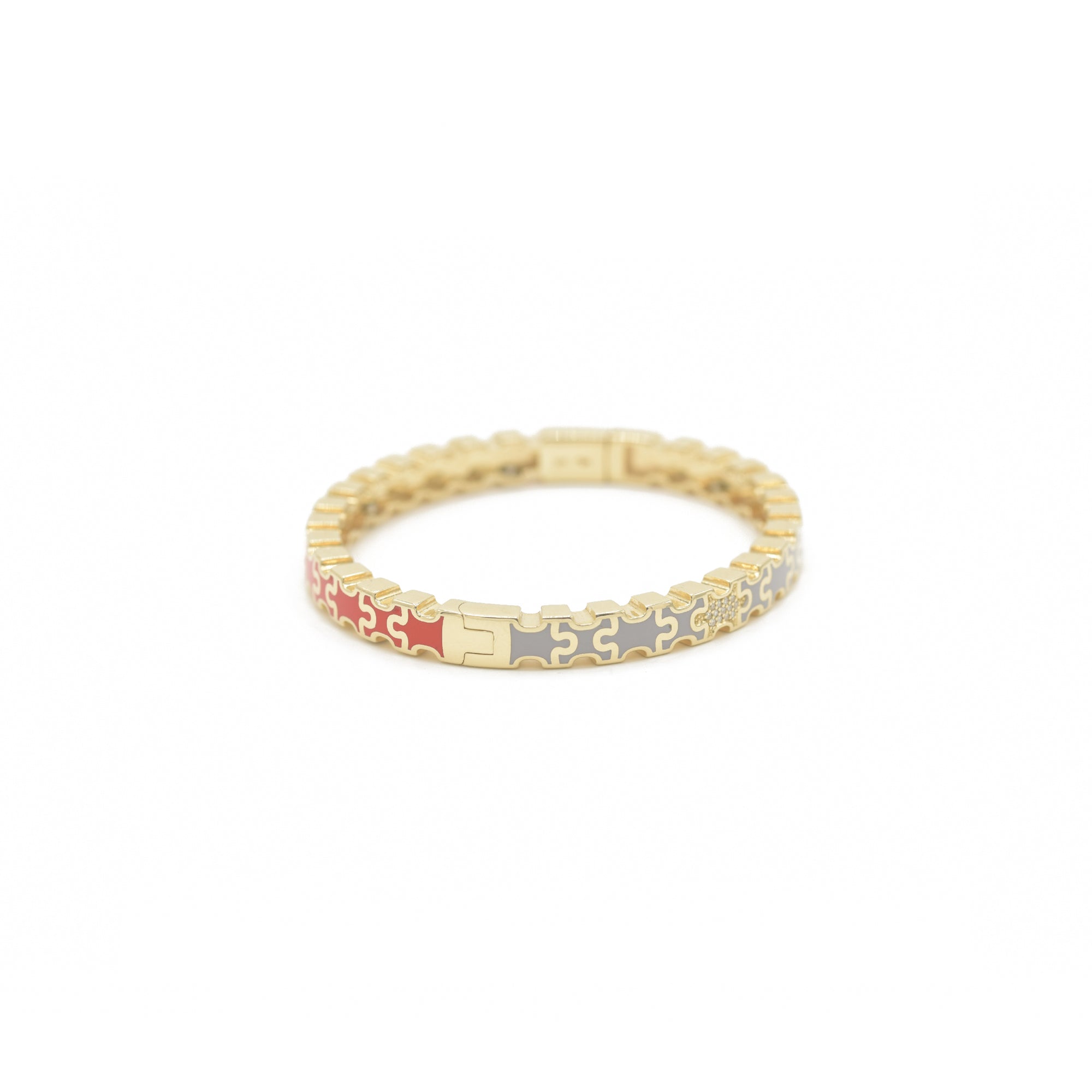 Linked in Love Red & Grey Bracelet