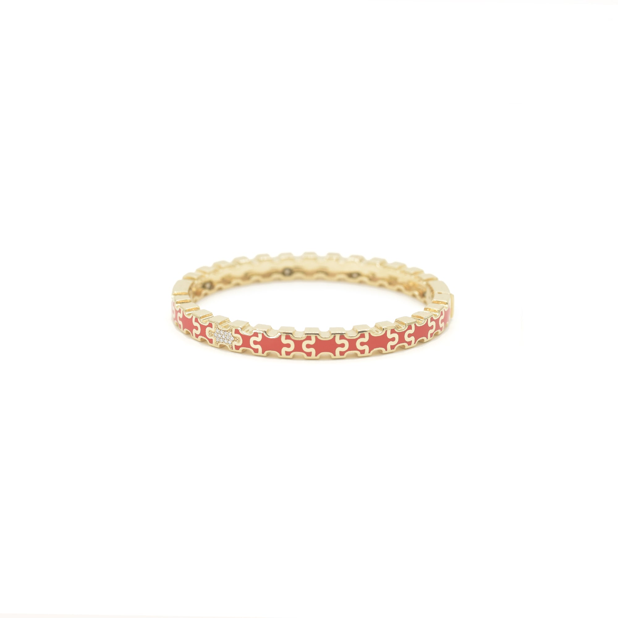 Linked in Love Brown & Red Bracelet