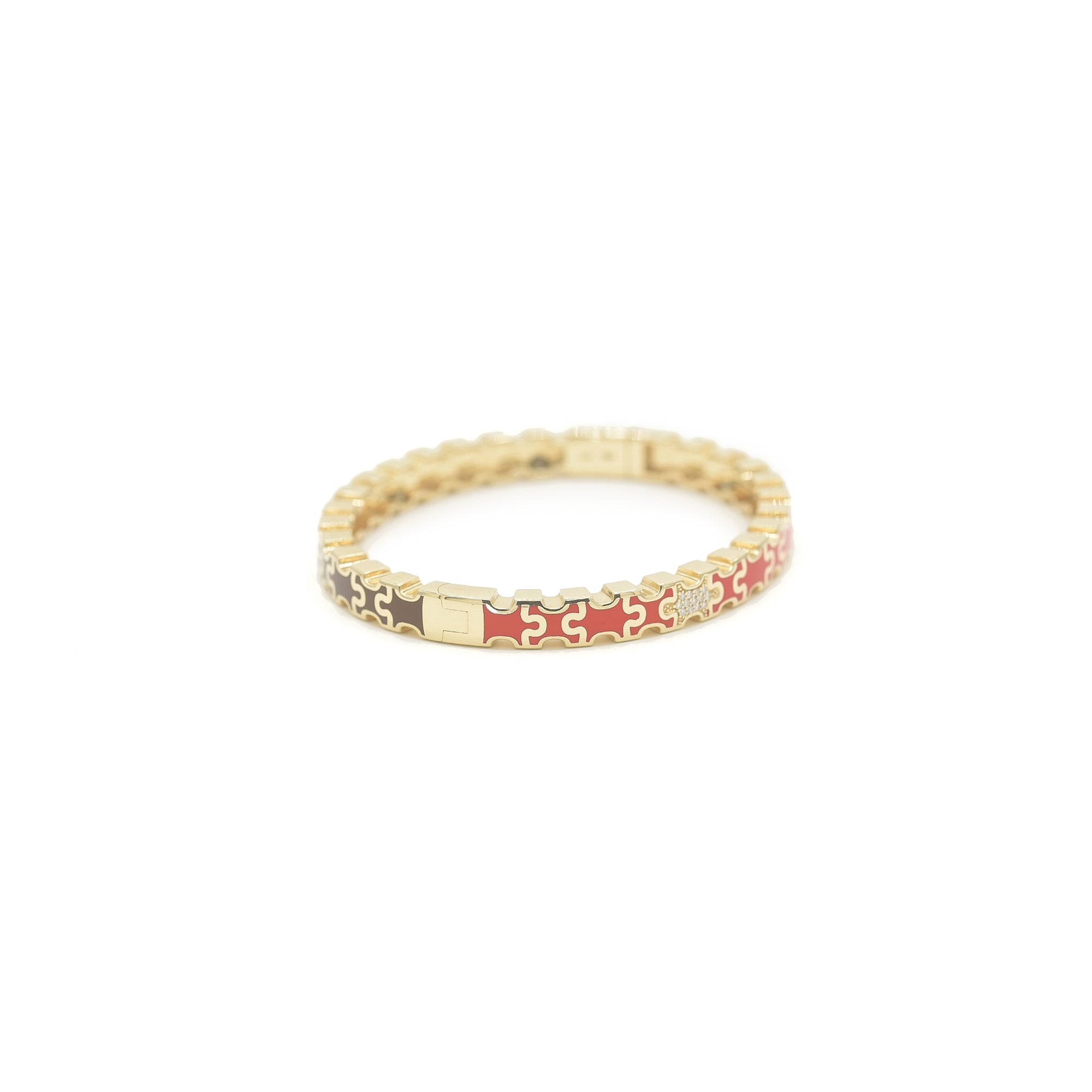 Linked in Love Brown & Red Bracelet