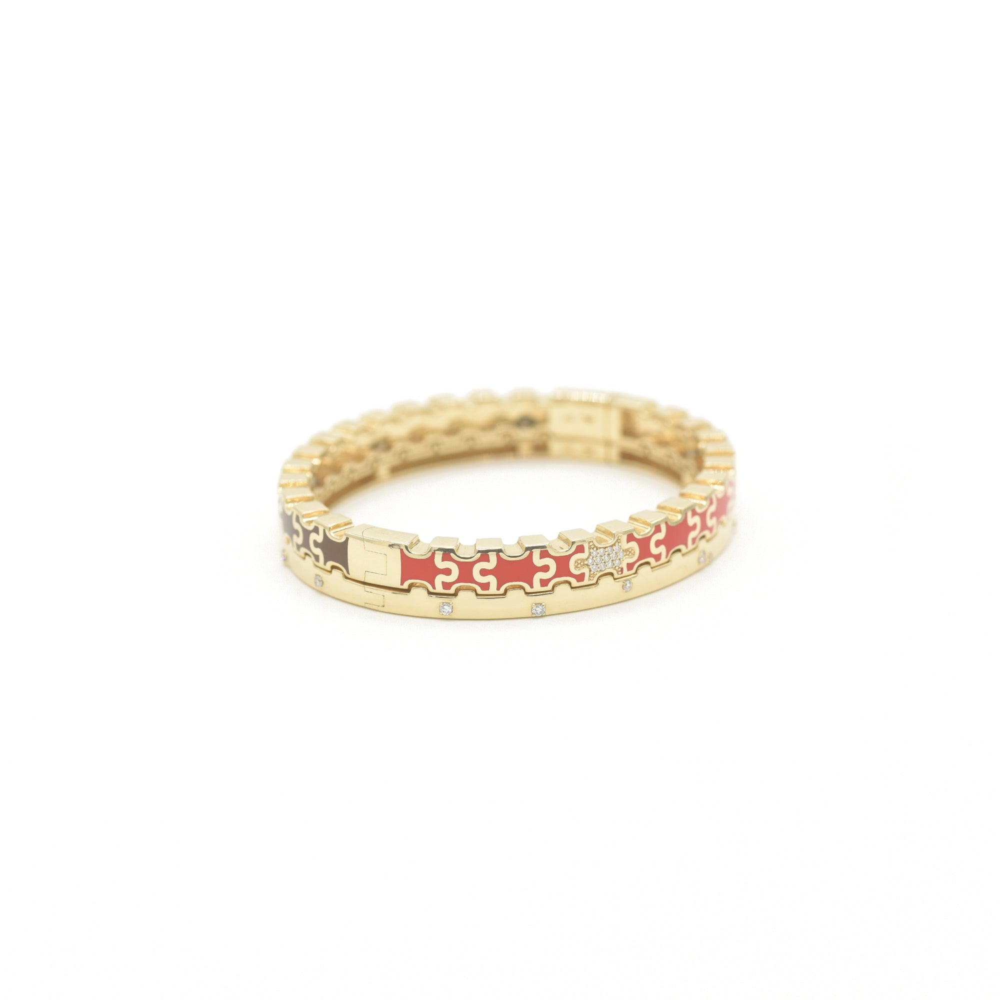 Linked in Love Brown & Red Bracelet