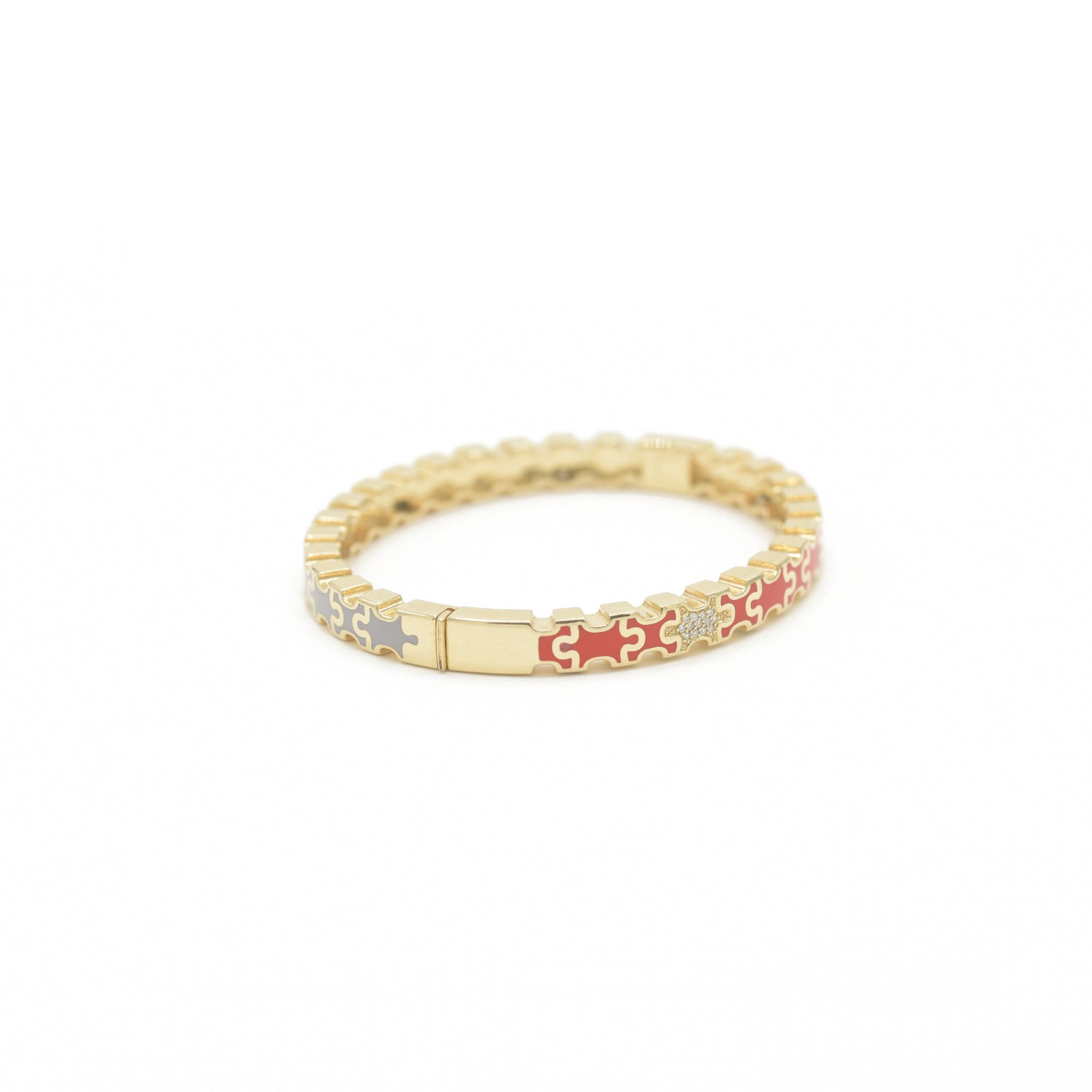 Linked in Love Red & Grey Bracelet