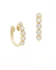Diamond Bezel Huggie Hoops