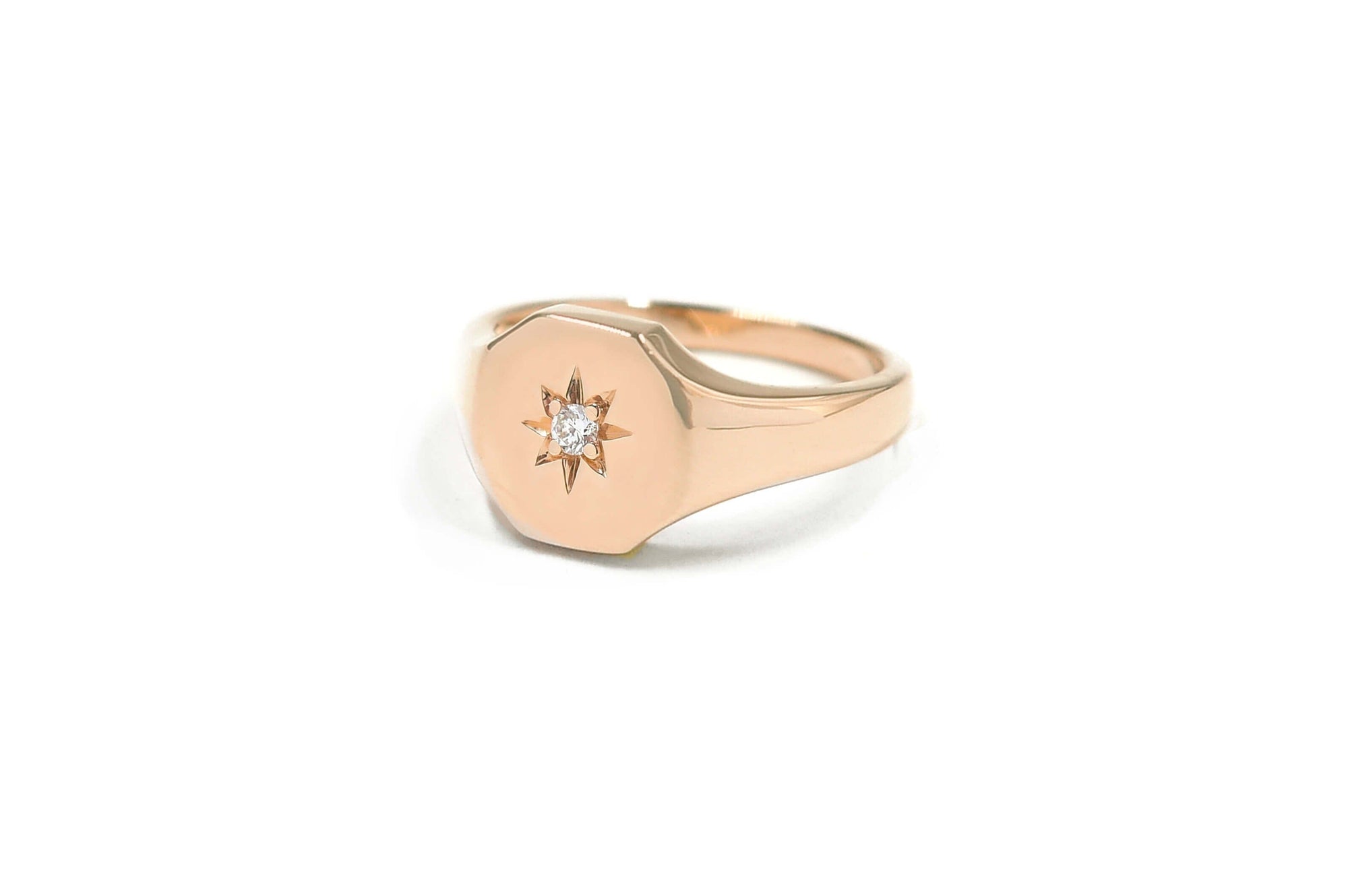 Best Seller! Josie Diamond Star Signet Rings BONDEYE JEWELRY ® Rose Gold