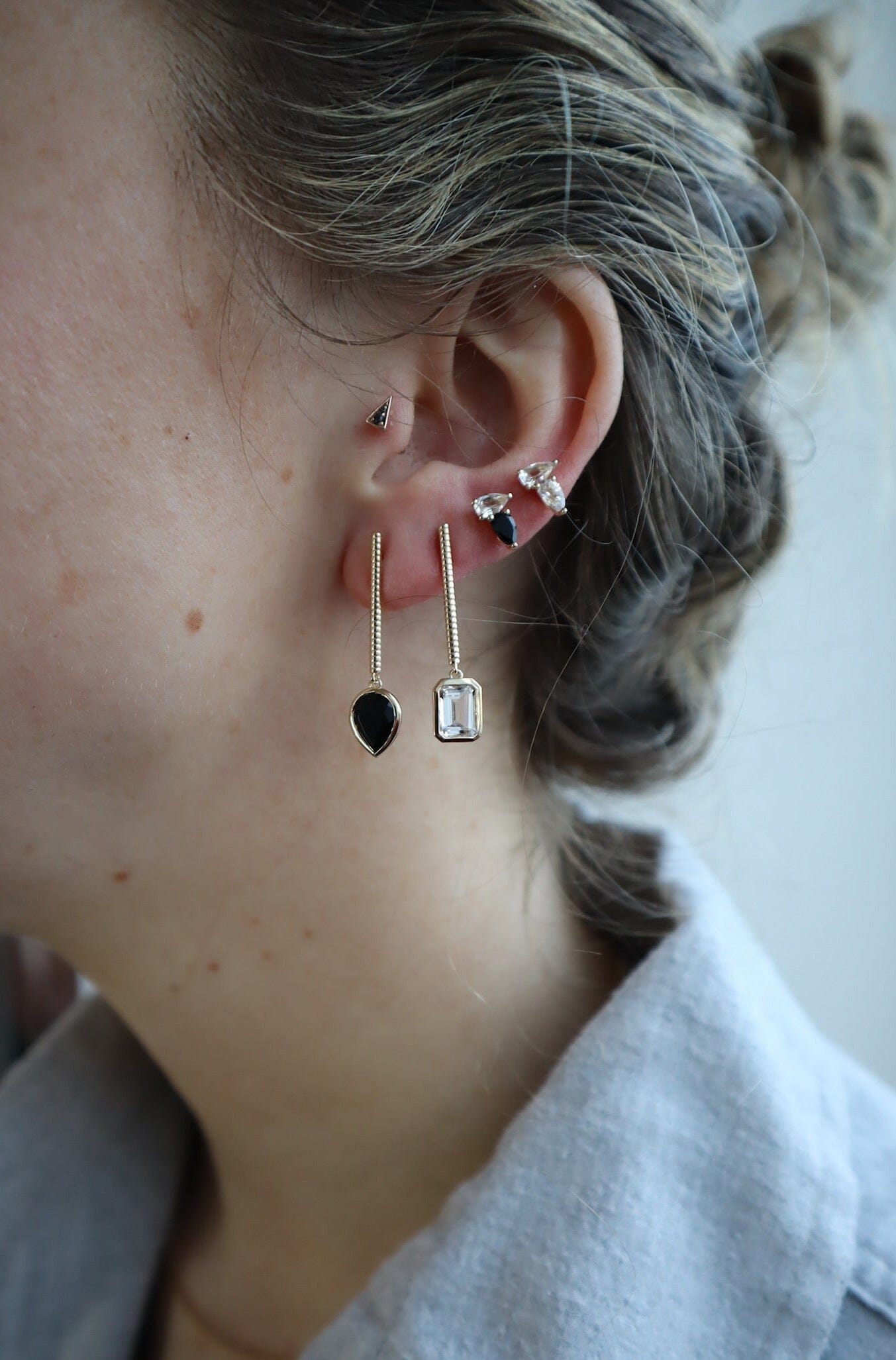 Mini White and Black Cookie Studs Earrings - BONDEYE JEWELRY ®