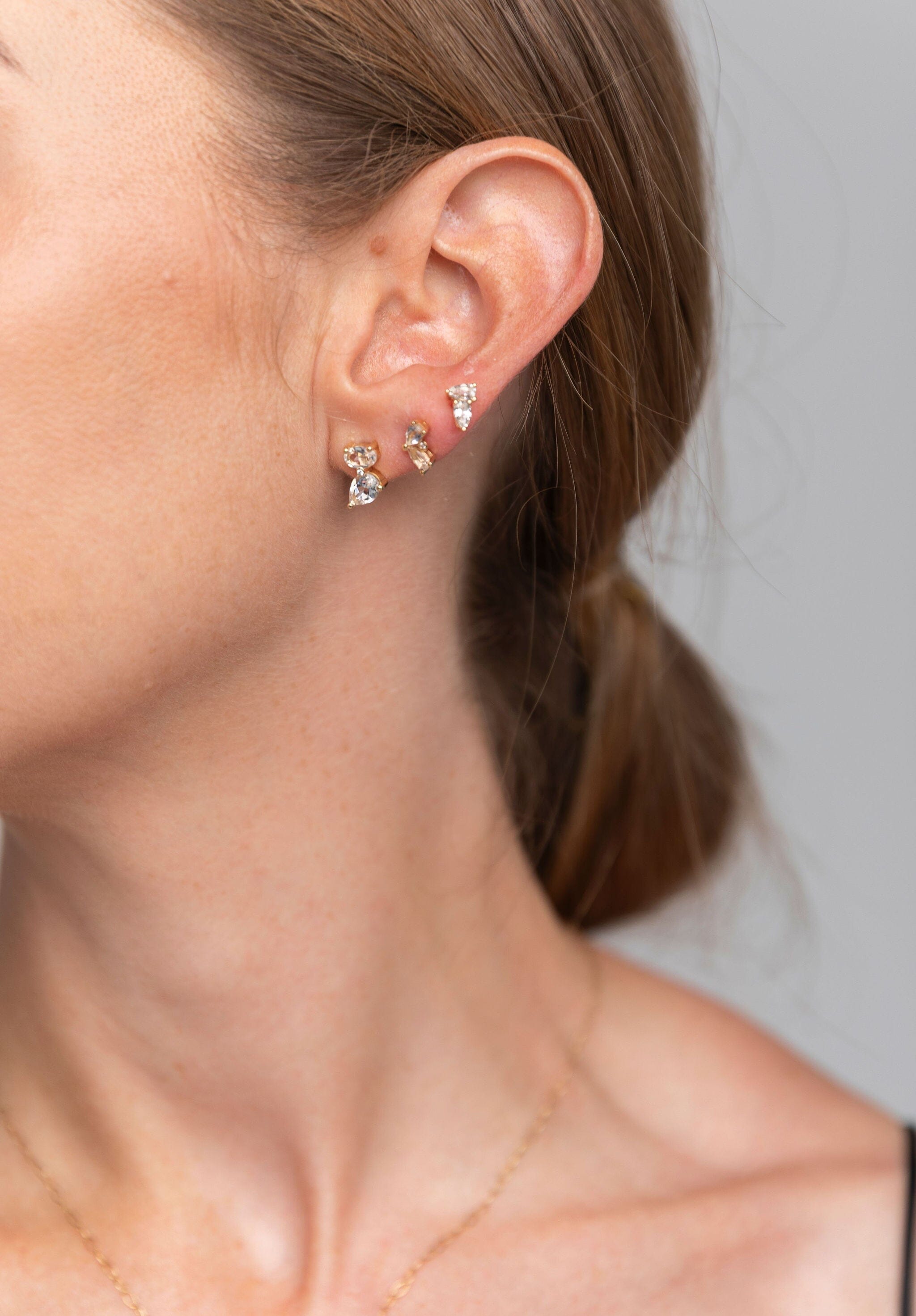 Pear Shaped White Topaz Earrings Earrings - BONDEYE JEWELRY ®