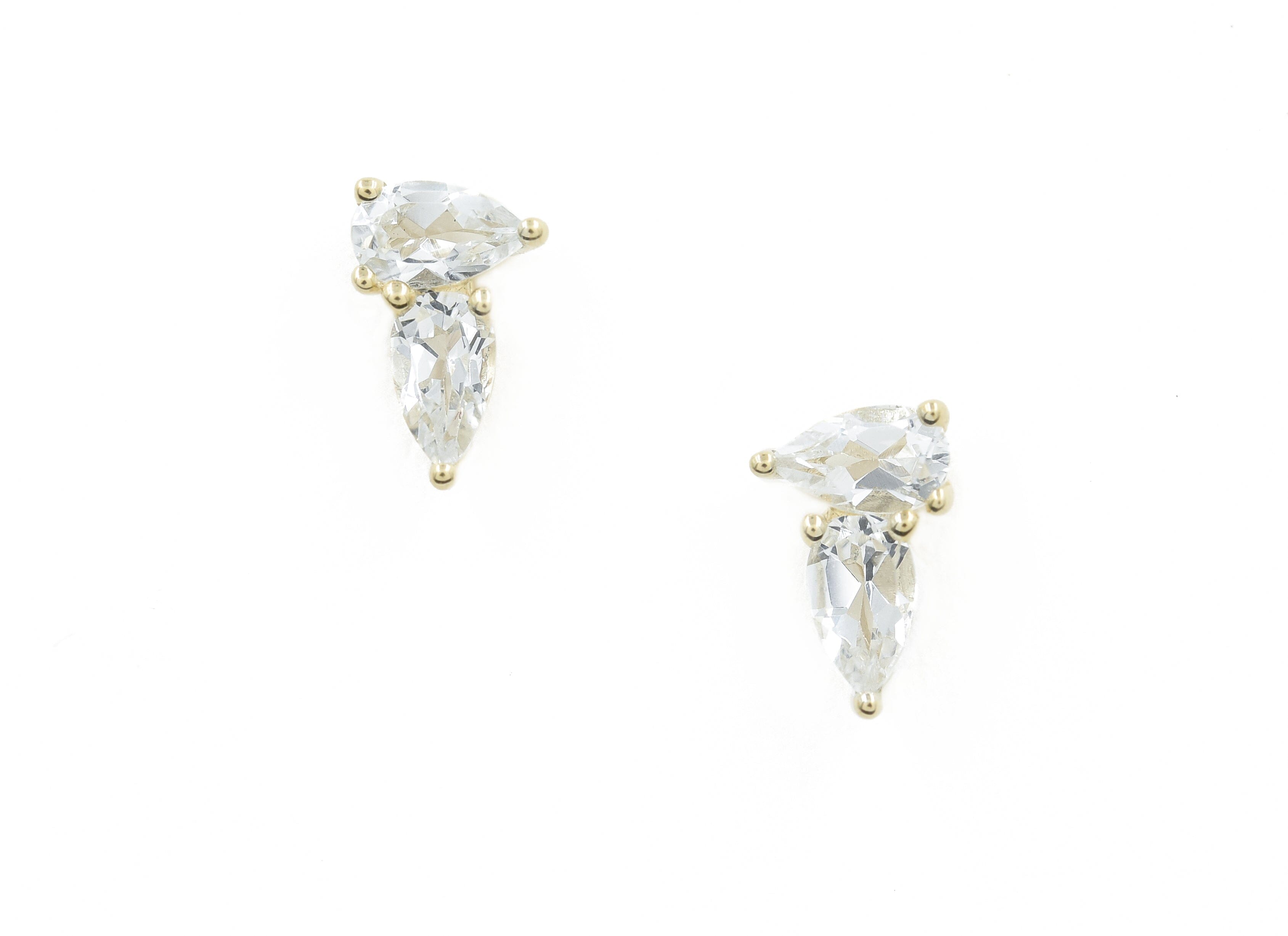Pear Shaped White Topaz Earrings Earrings - BONDEYE JEWELRY ®