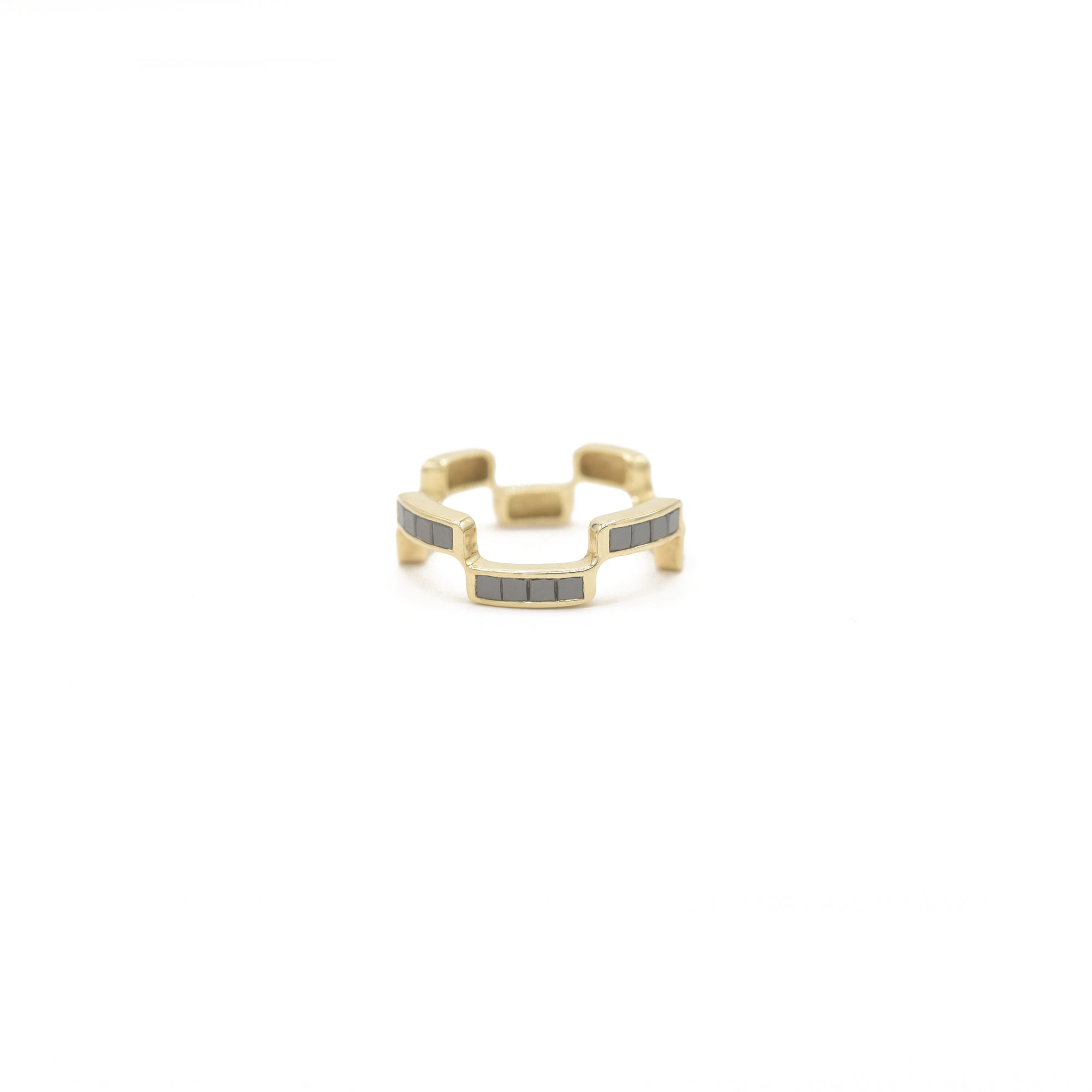 Hand in Hand Ring Gold ring with embedded diamonds Bondeye Jewelry