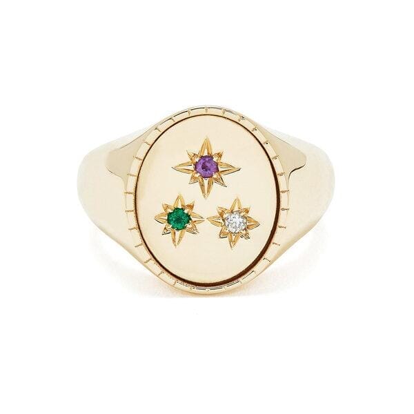 Signet ring with birthstone hotsell