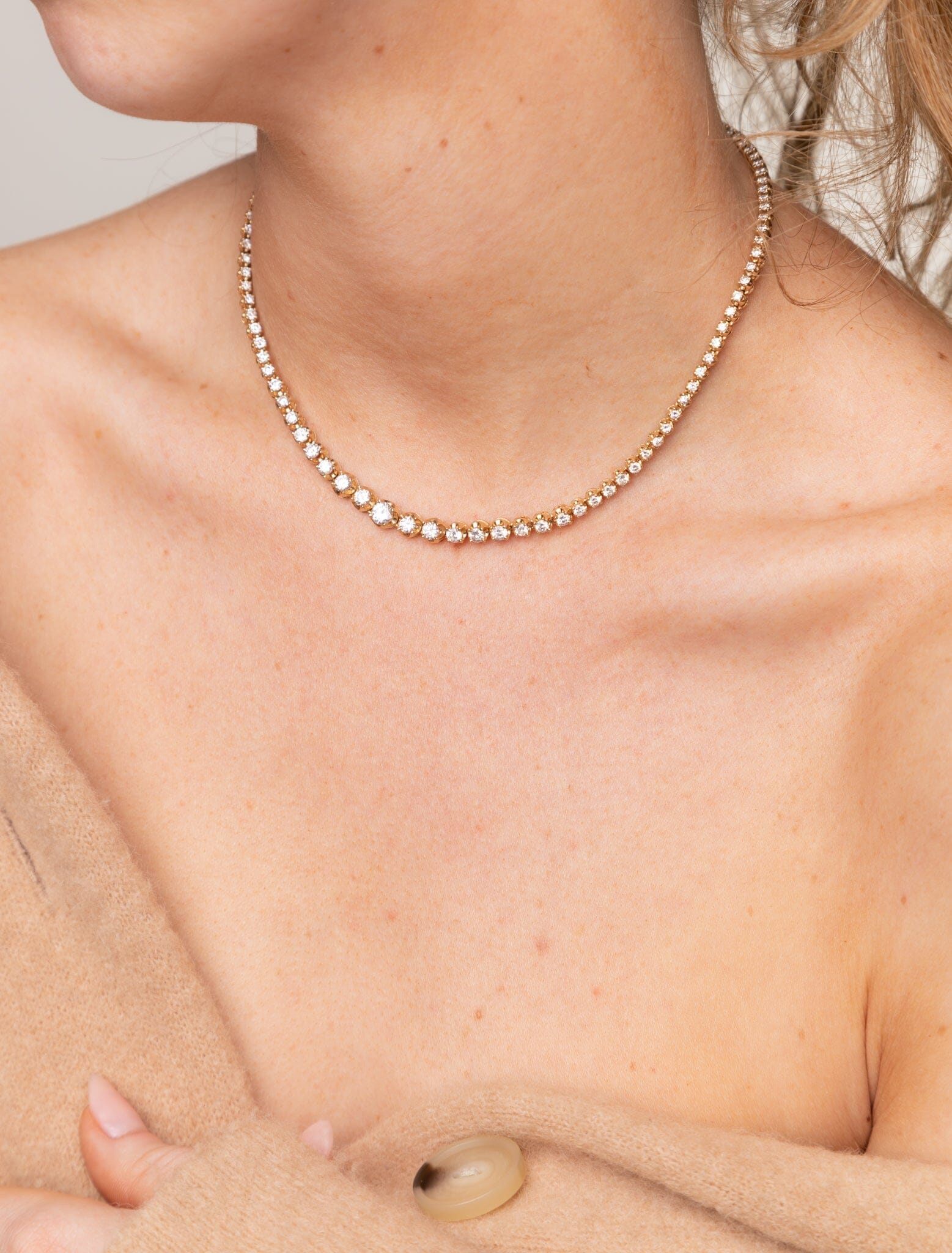 Gatsby Rose Cut Antique Tennis Necklace BONDEYE JEWELRY ®
