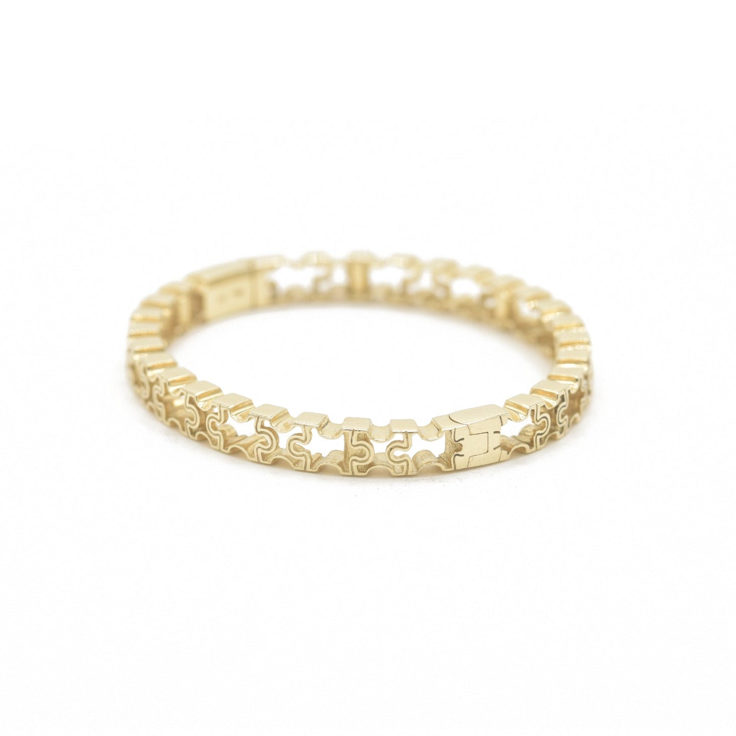 Puzzle Bangle A – 14K Yellow Gold Magnetic Bracelet | Bondeye