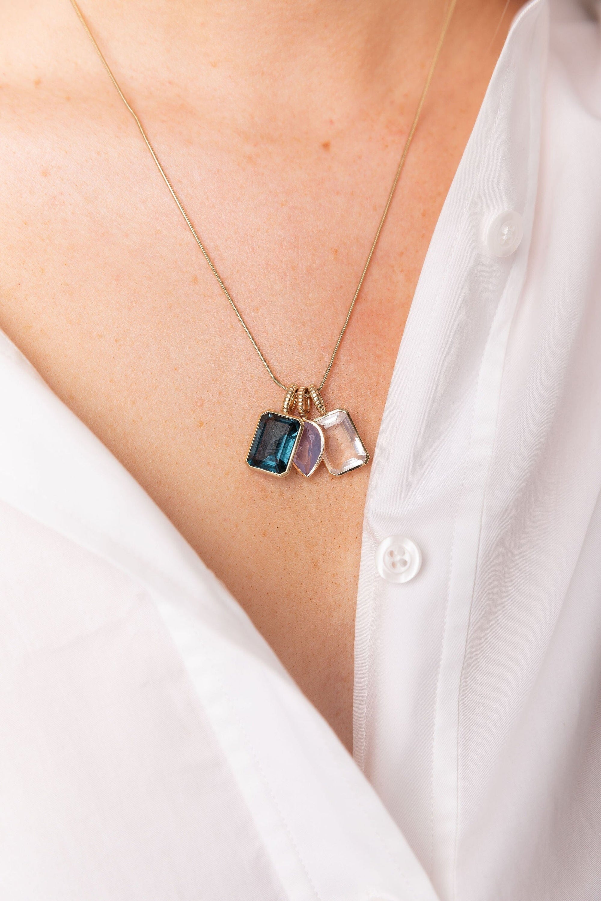 Jollie Emerald Cut Pendant Pendants BONDEYE JEWELRY ®