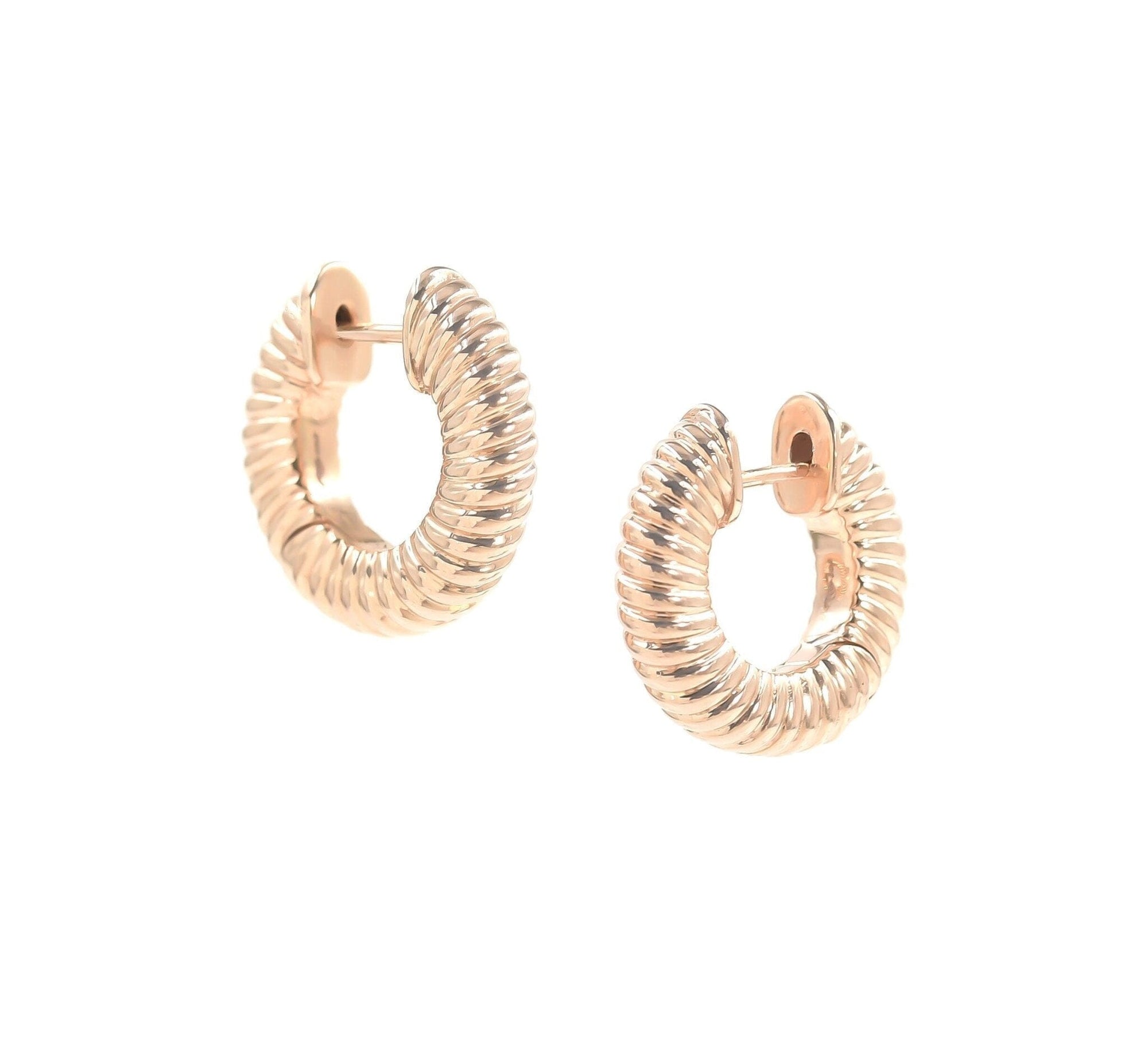 Lulu Textured Hoops Earrings BONDEYE JEWELRY ® Rose Gold