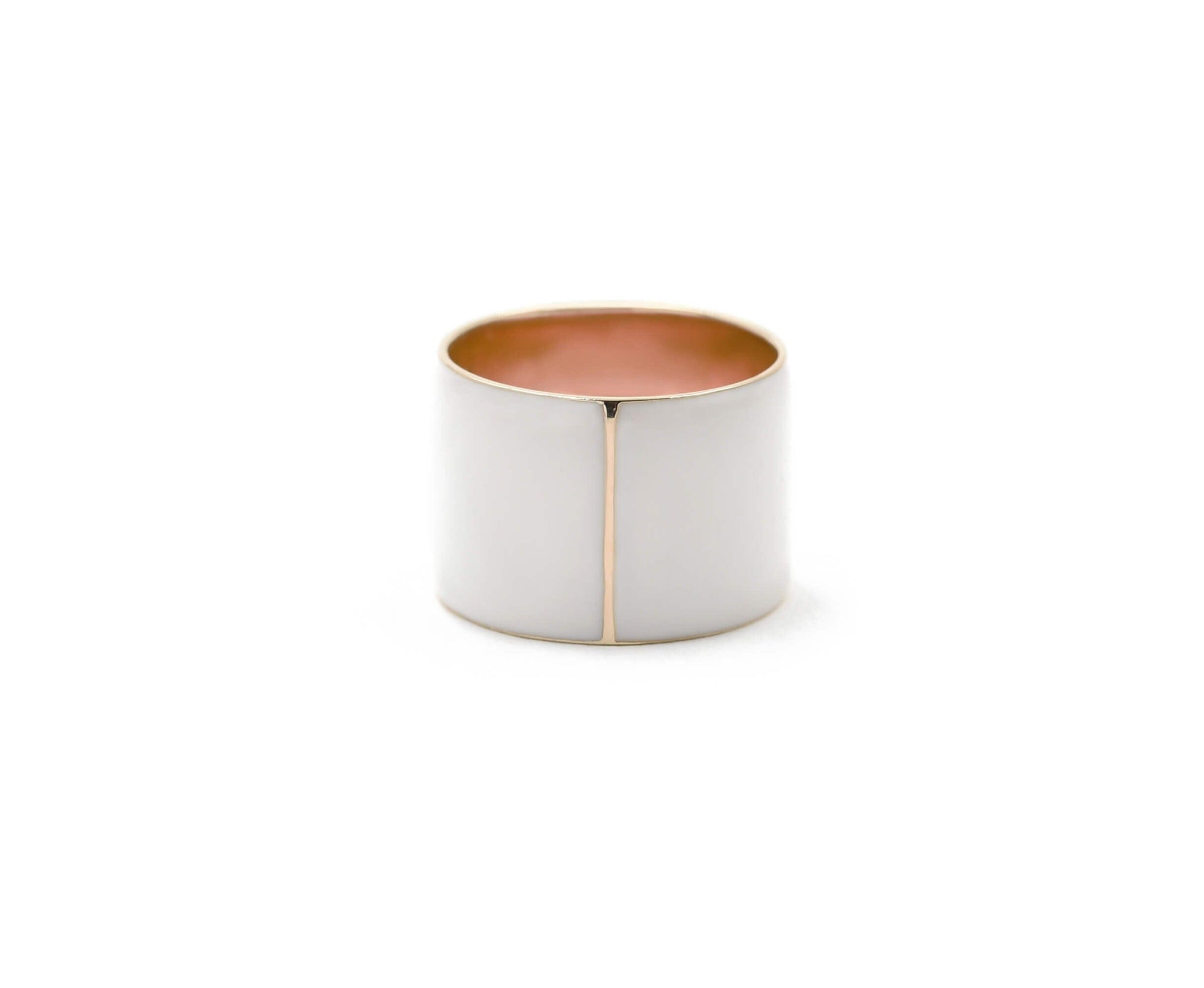 Original White Enamel CB Gold Rings BONDEYE JEWELRY ® Rose Gold 2.5