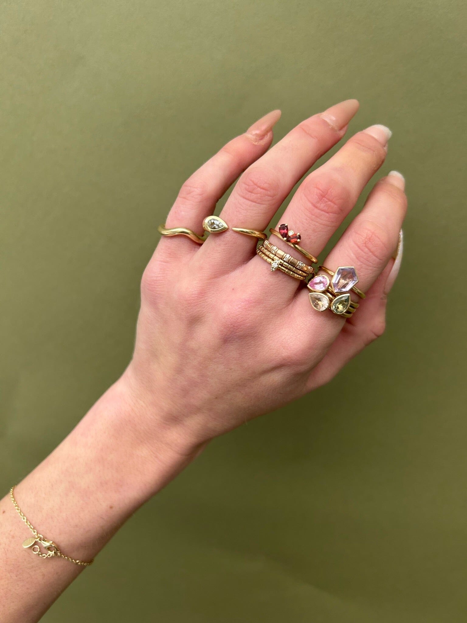 Pink Pear Cut Jollie Ring Rings BONDEYE JEWELRY ®