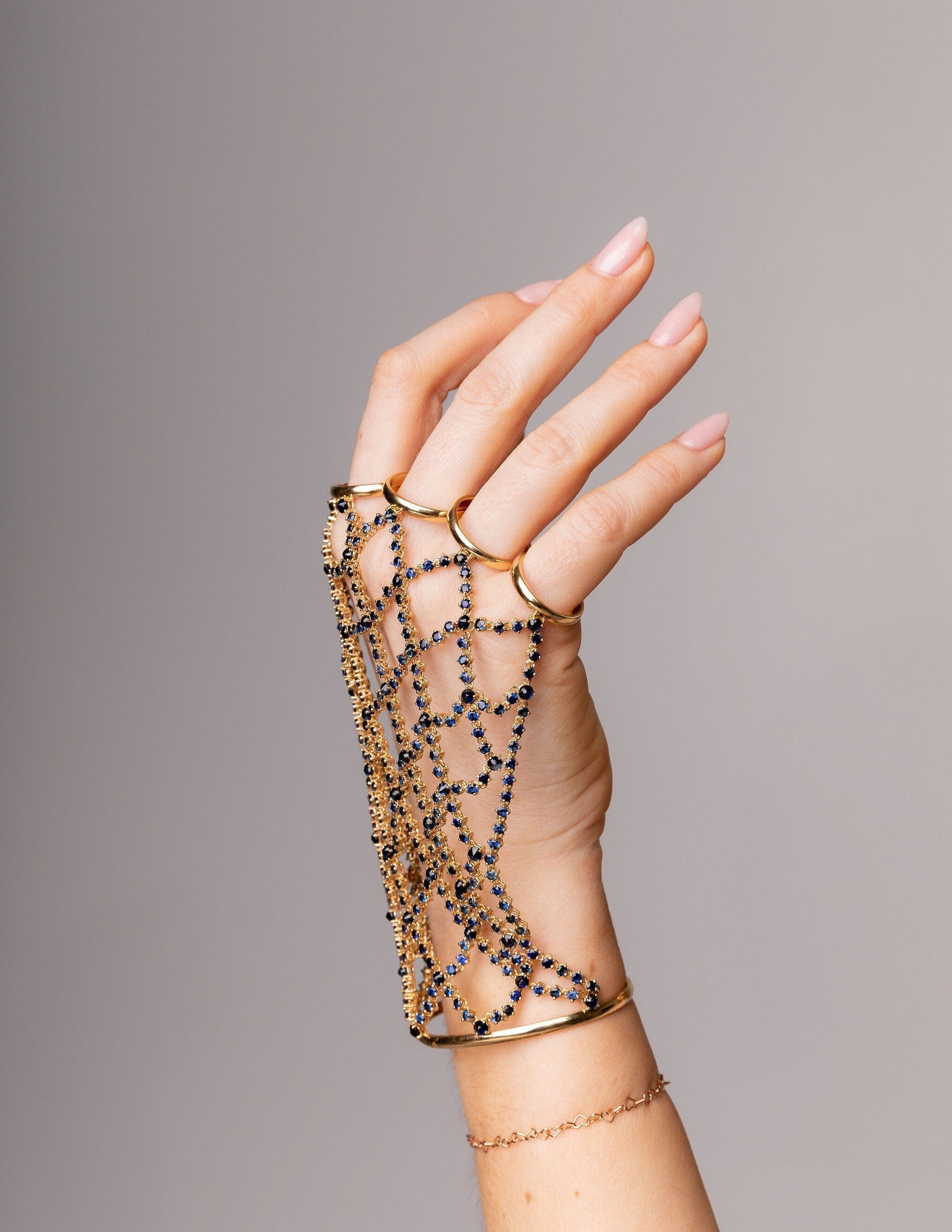 Sapphires Gauntlet Rings & Bracelet BONDEYE JEWELRY ®