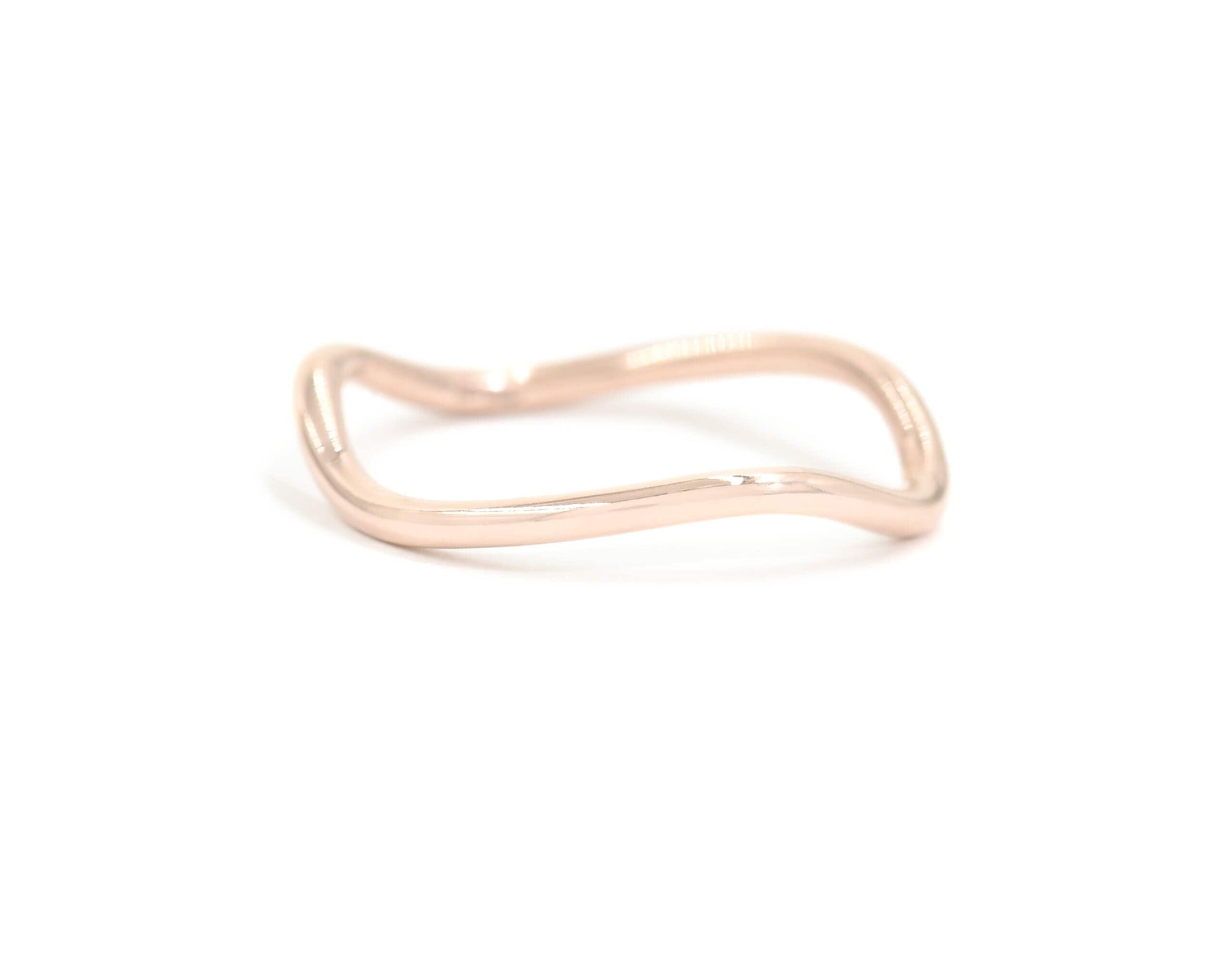 Solid Gold Wave Ring Rings BONDEYE JEWELRY ® Rose Gold 2