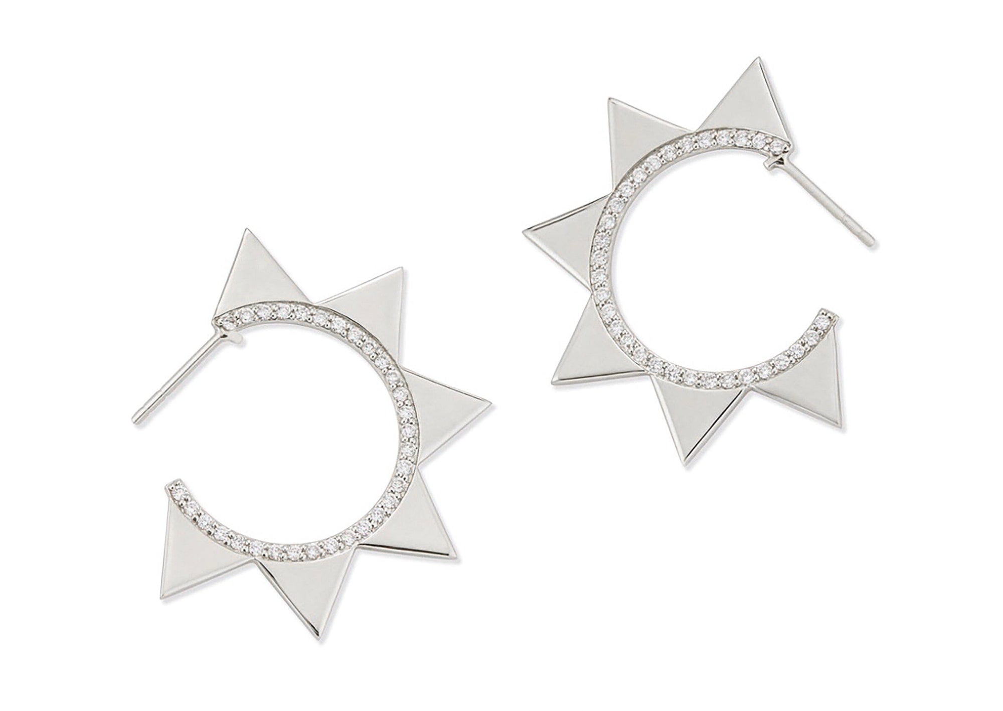 Venus Hoop Earrings with White Diamonds Earrings BONDEYE JEWELRY ® White Gold Pair