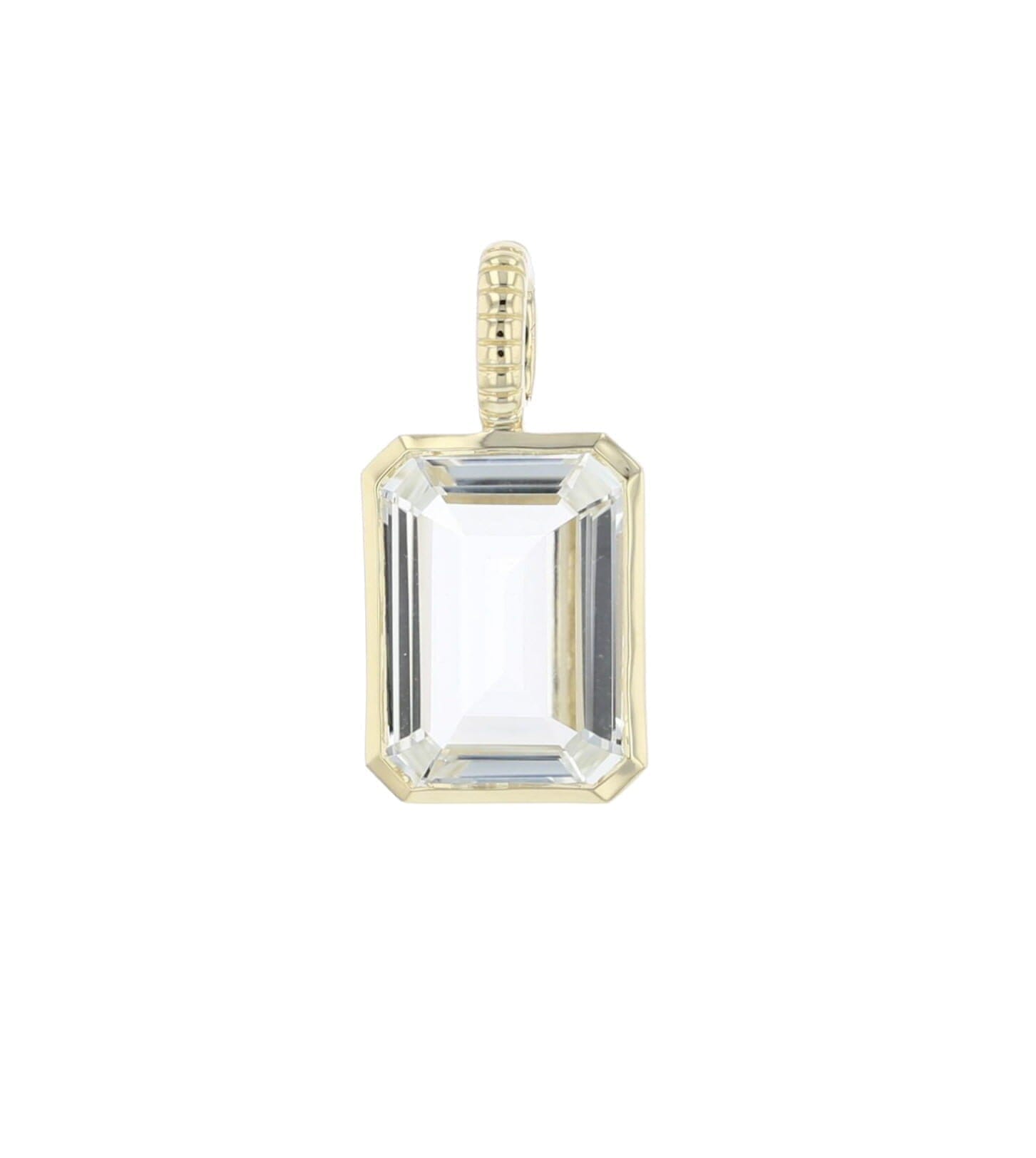 White Topaz Emerald Cut DETACHABLE Jollie Pendant BONDEYE JEWELRY ®