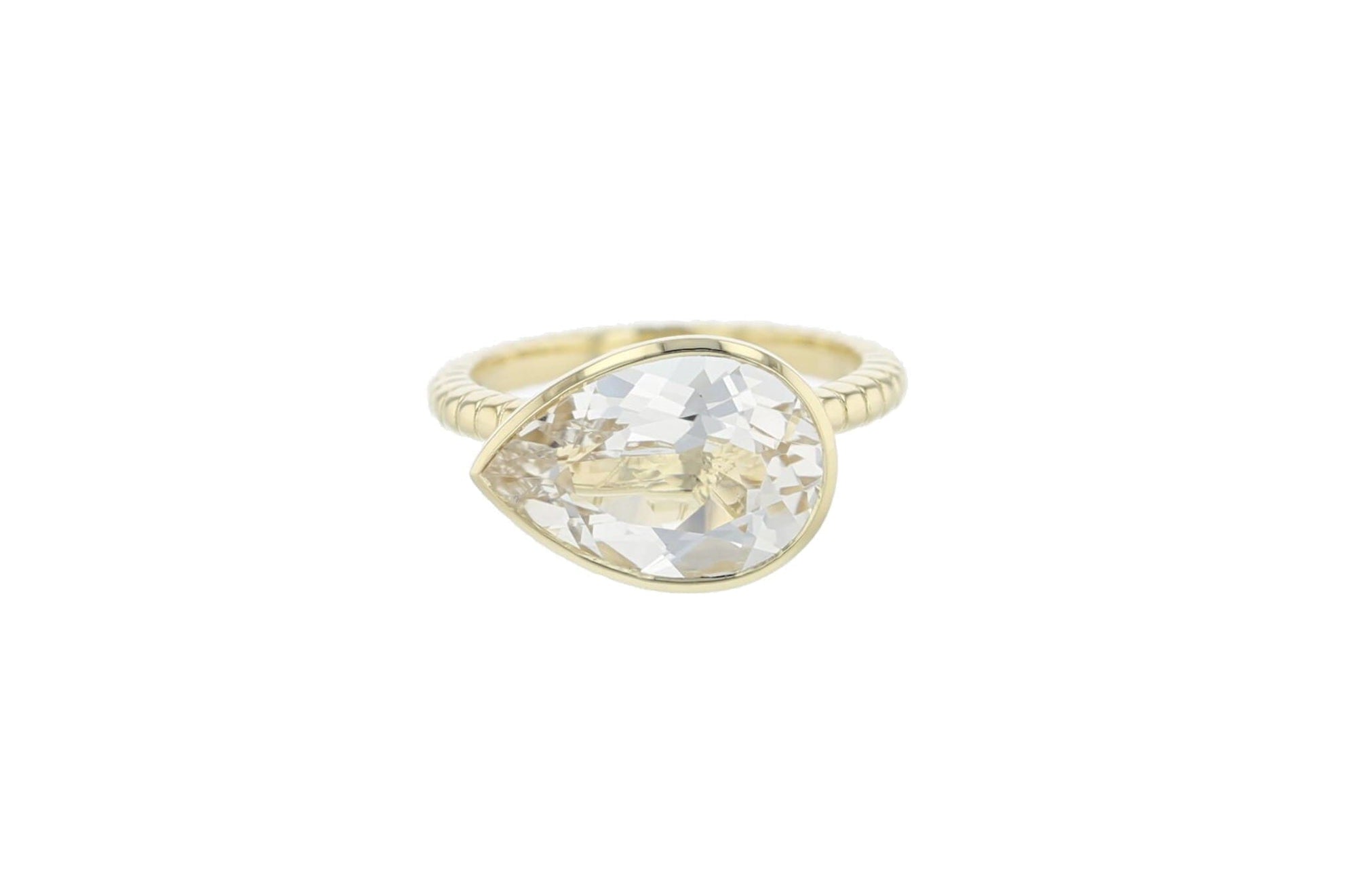 White Topaz Pear Cut Jollie Ring Rings BONDEYE JEWELRY ® 2.5