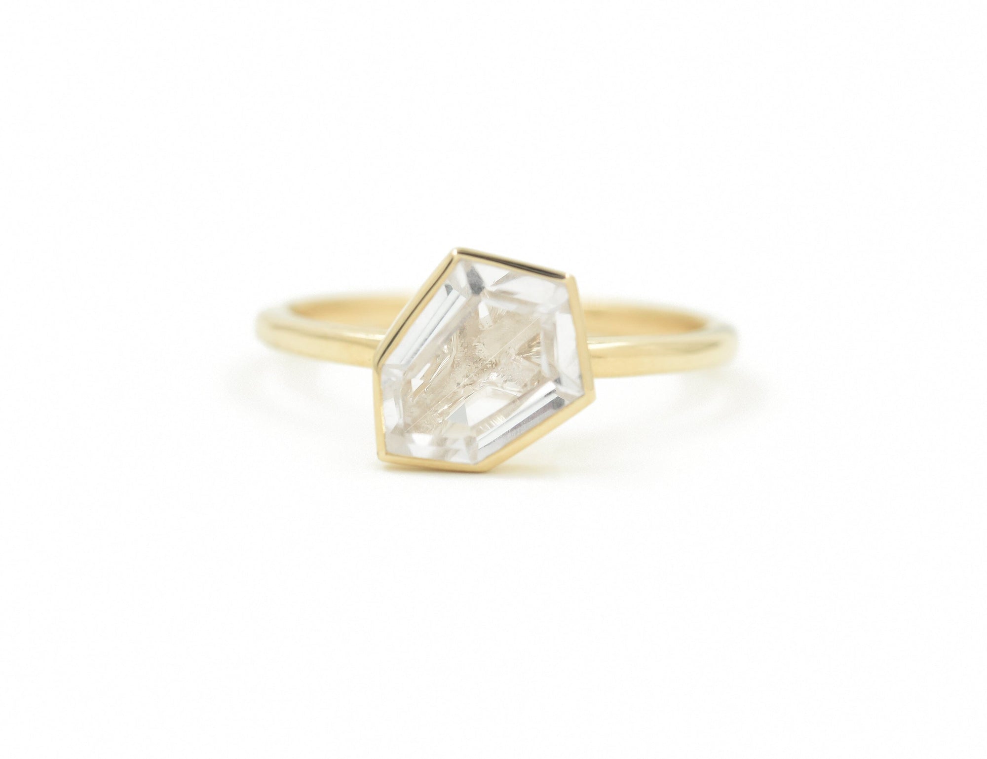 White Topaz Shield Jollie Ring Rings BONDEYE JEWELRY ® 2.5