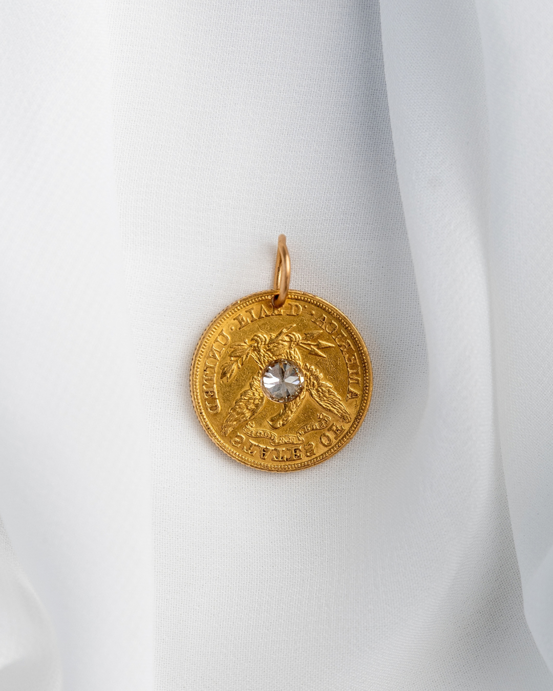 1879 Large Vintage 22K Gold Coin Pendant