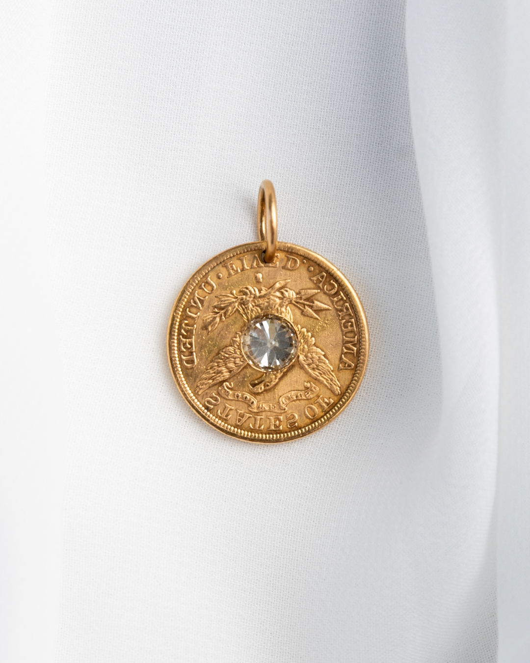 1896 Large Vintage 22K Gold Coin Pendant