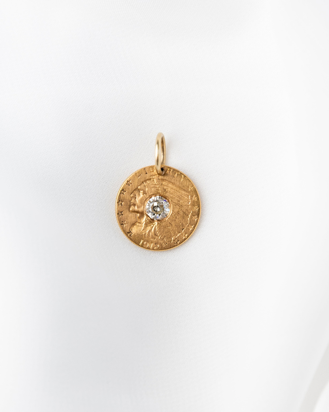 1912 Small Vintage 22K Gold Coin Pendant