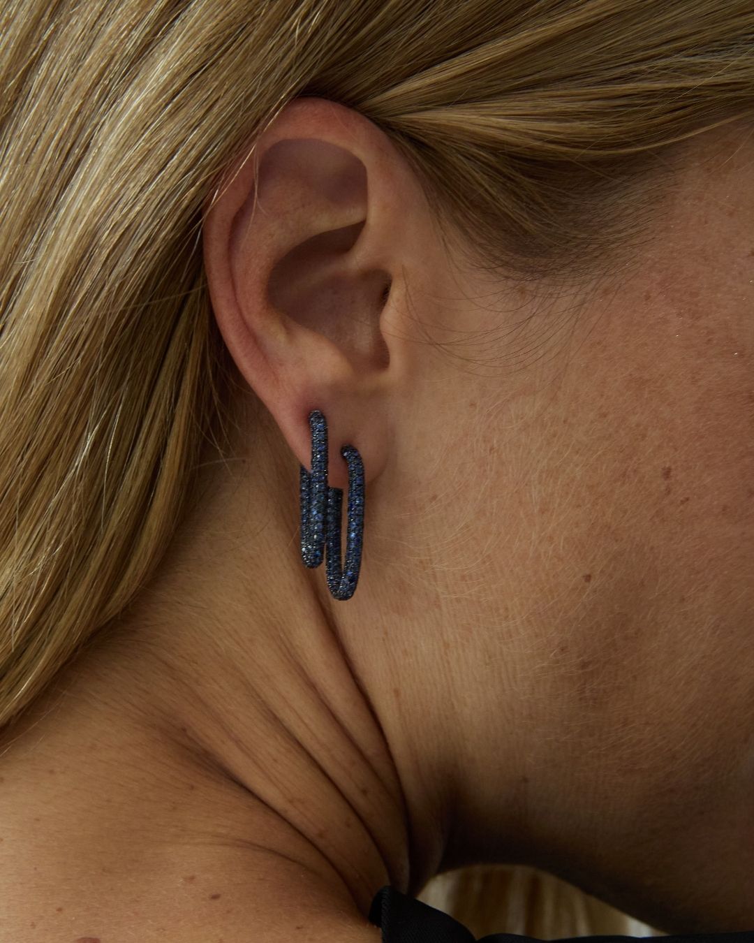 Pavé Paperclip Hoops