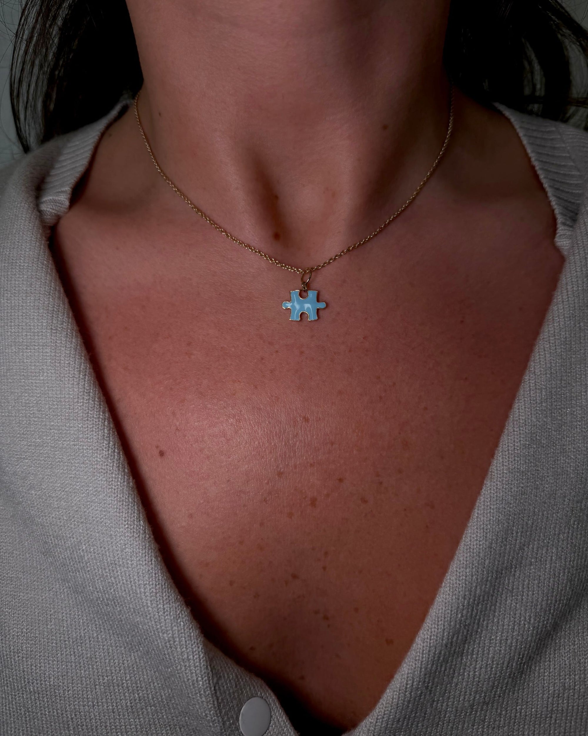 Blue Puzzle Pendant