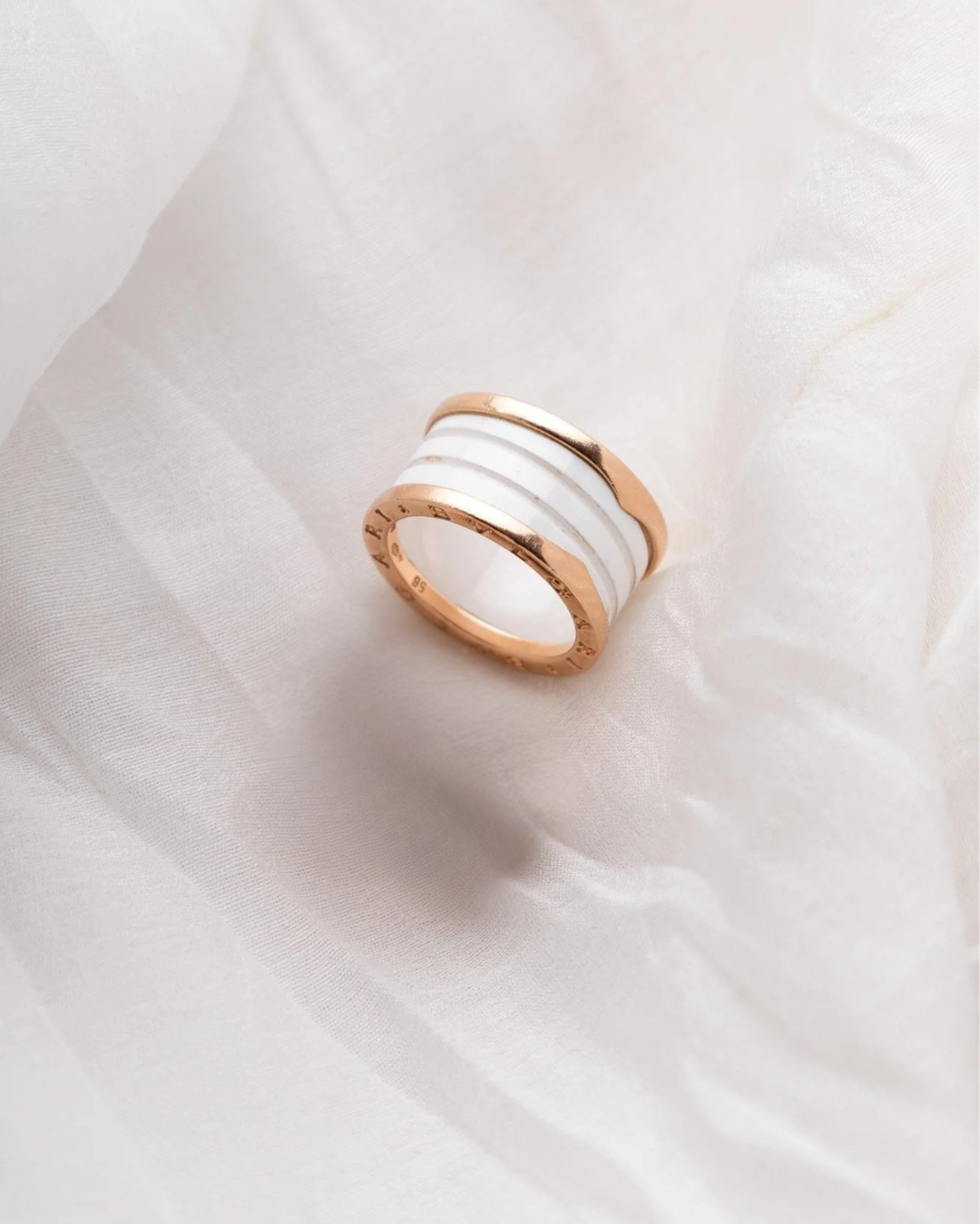 BVLGARI White Signature Ceramic Ring - BONDEYE JEWELRY ®