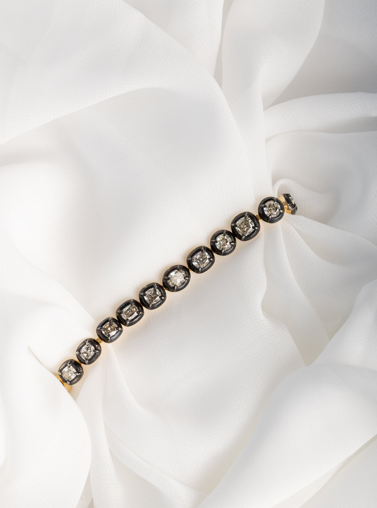 Antique Cut Collet Diamond Bracelet- BONDEYE JEWELRY ®