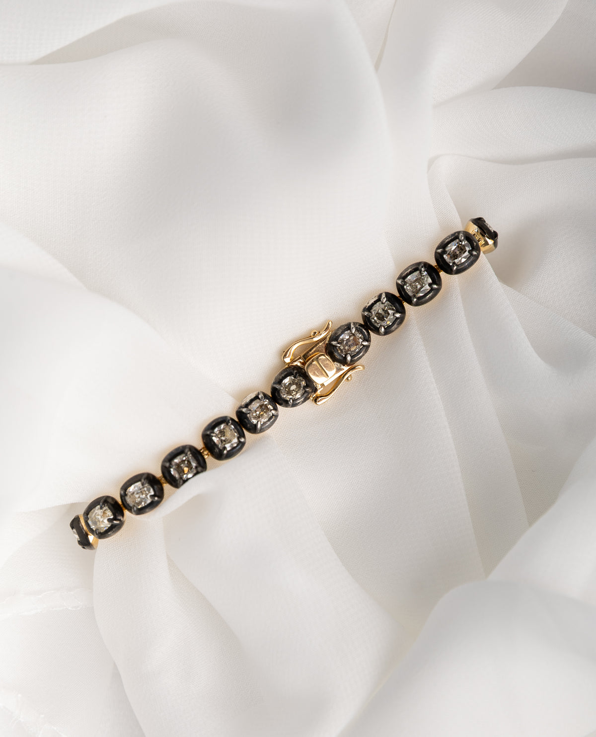 Antique Cut Collet Diamond Bracelet -  BONDEYE JEWELRY ®
