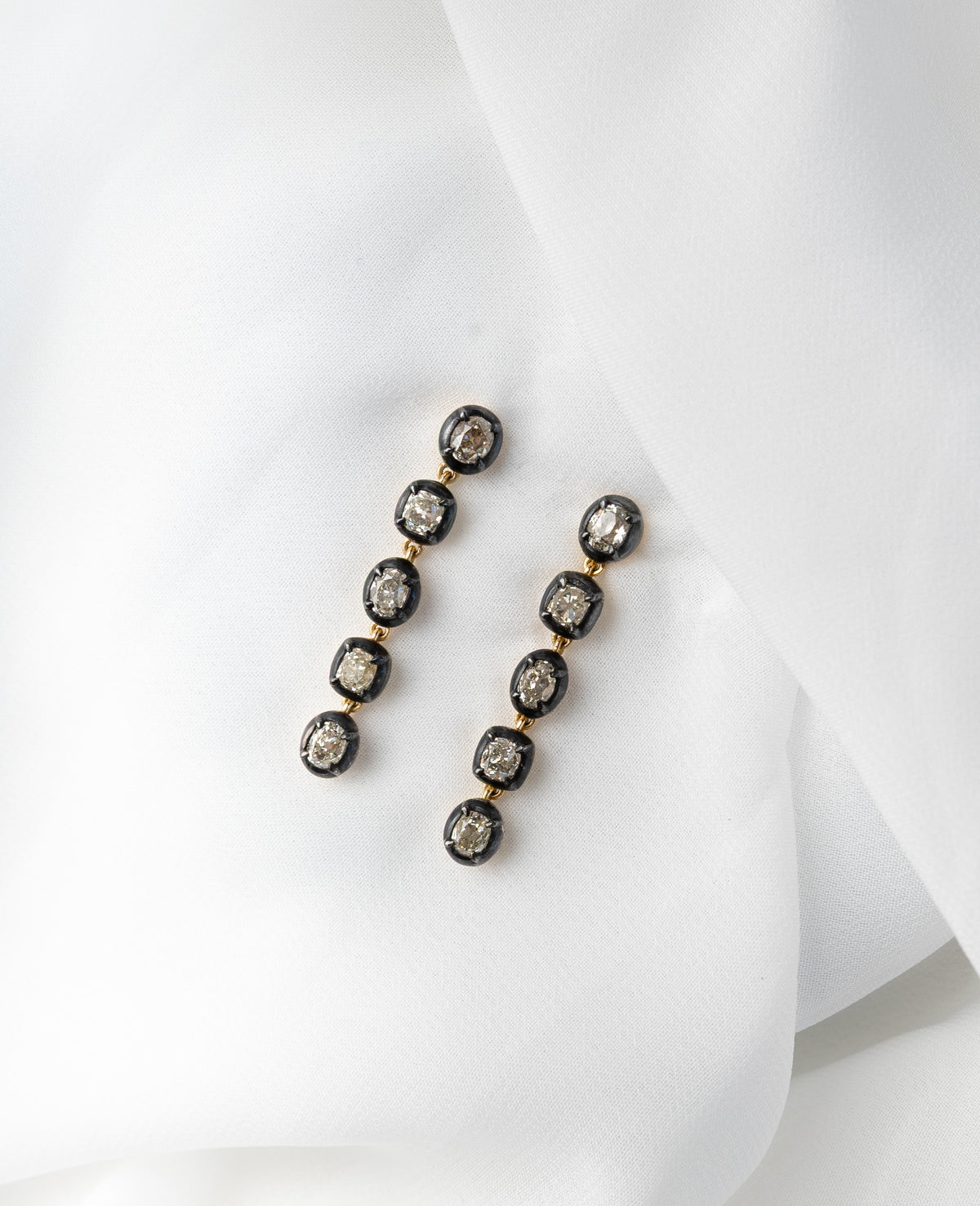 Antique Cut Collet Diamond Earrings - BONDEYE JEWELRY ®