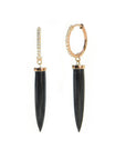 Aphrodite Diamonds & Black Onyx Hoop Earrings Earrings - BONDEYE JEWELRY ®