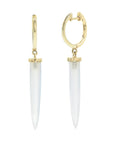 Aphrodite Spike Earrings Solid Gold x Chalcedony earrings - BONDEYE JEWELRY ®