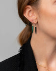 Aphrodite Spike Earrings Solid Gold x Malachite earrings - BONDEYE JEWELRY ®