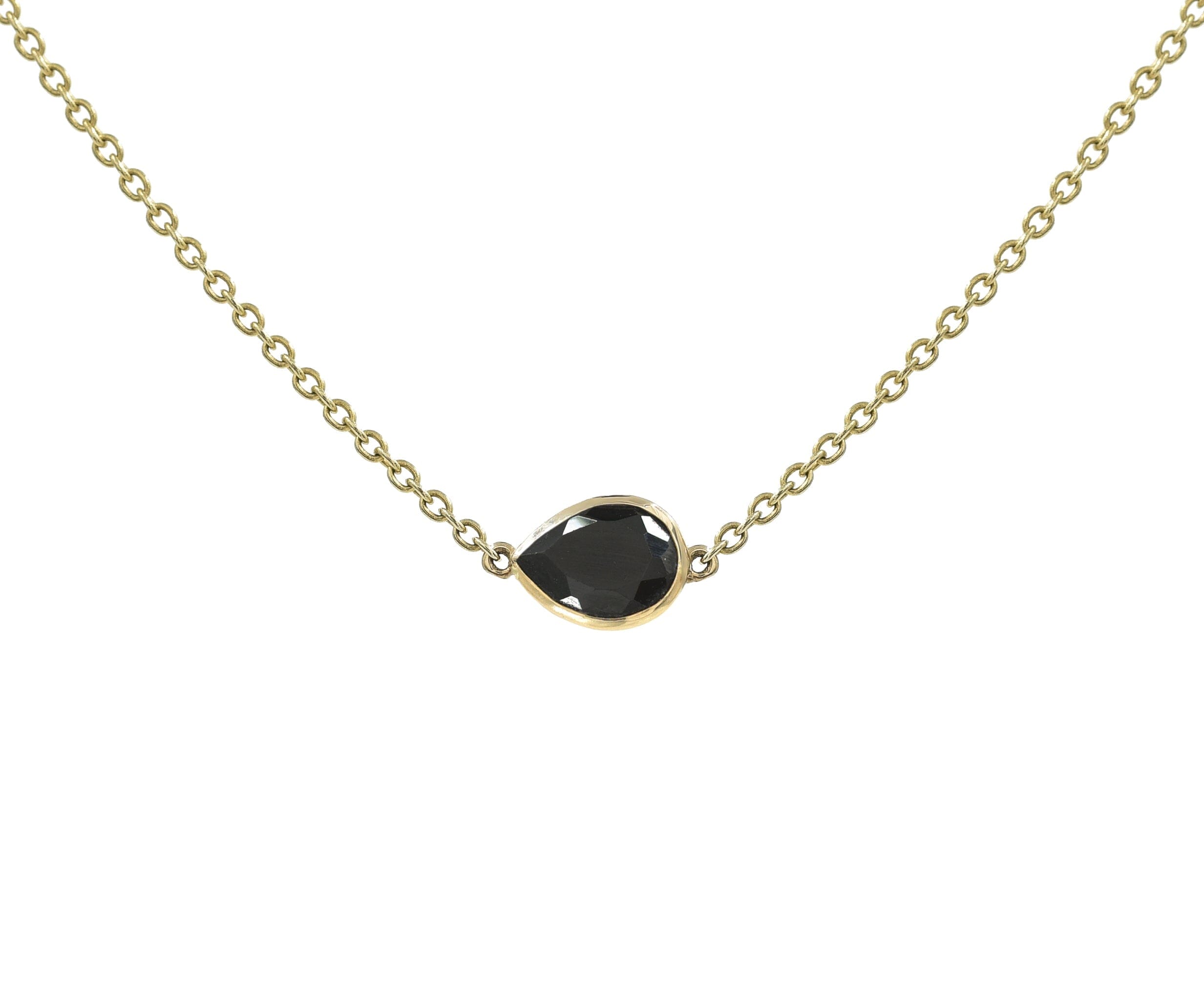 Black Onyx Pear Jollie Necklace  - BONDEYE JEWELRY ®