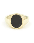 Black Onyx Textured Signet Ring Rings - BONDEYE JEWELRY ®