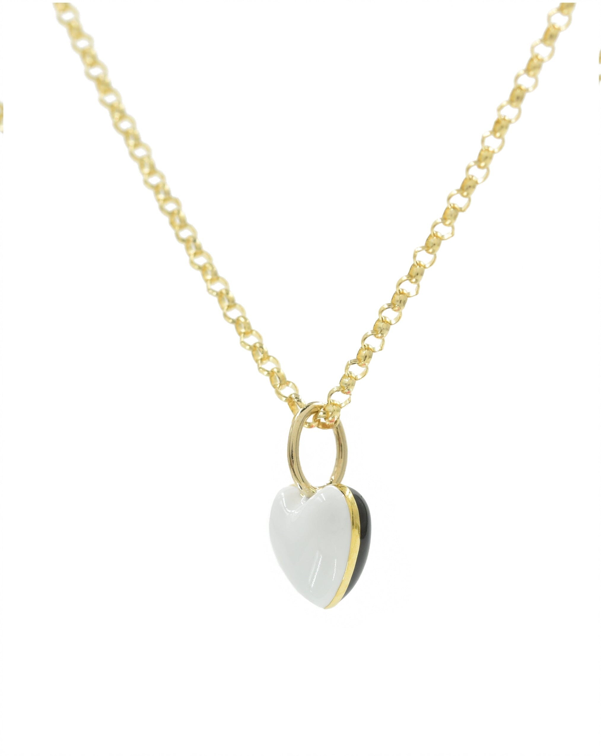 Black + White Enamel Heart Necklaces - BONDEYE JEWELRY ®