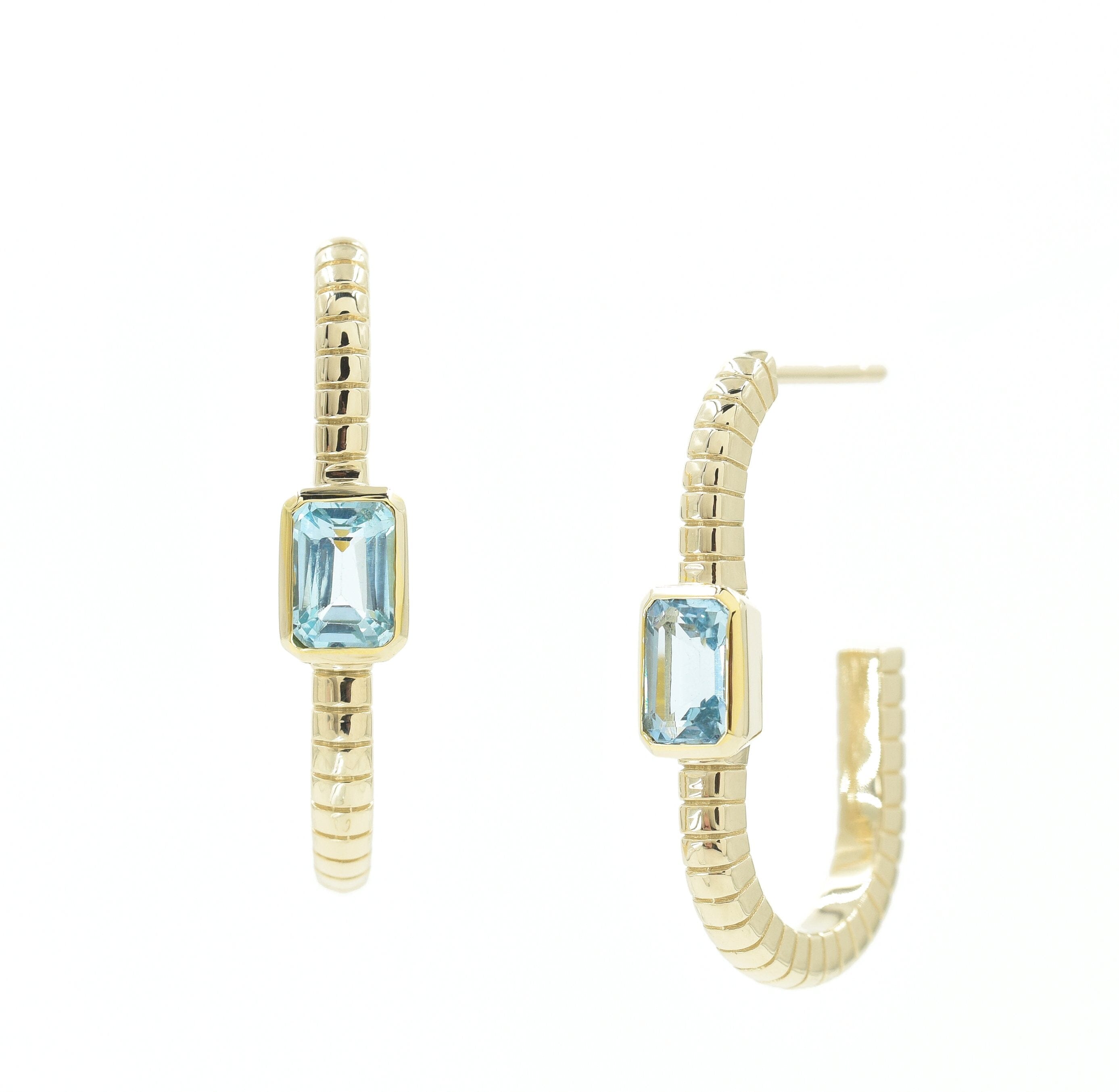 Blue Frost Jollie Hoops Earrings - BONDEYE JEWELRY ®