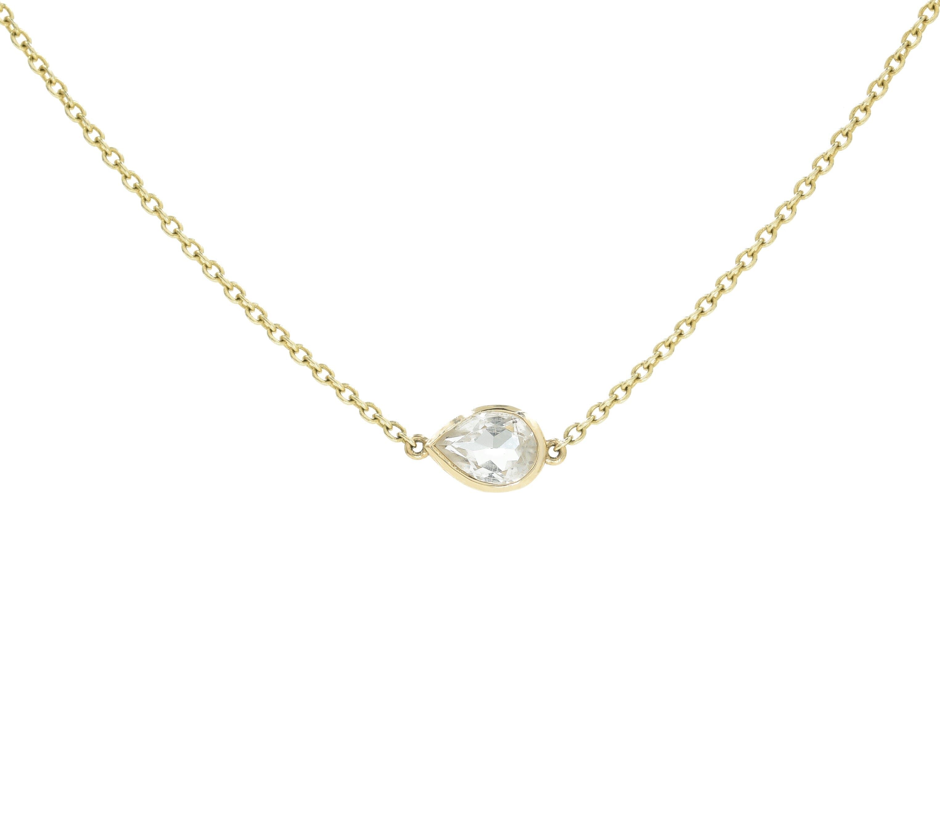 Clear Quartz Pear Jollie Necklace Necklaces - BONDEYE JEWELRY ®