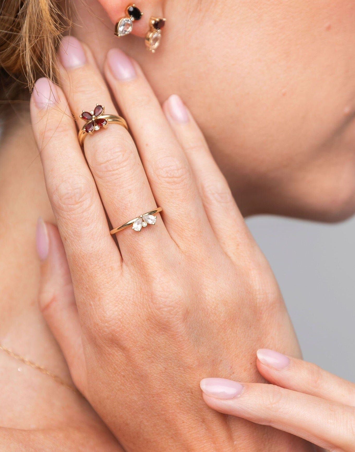 Diamond Flower Petal Ring Rings - BONDEYE JEWELRY ®