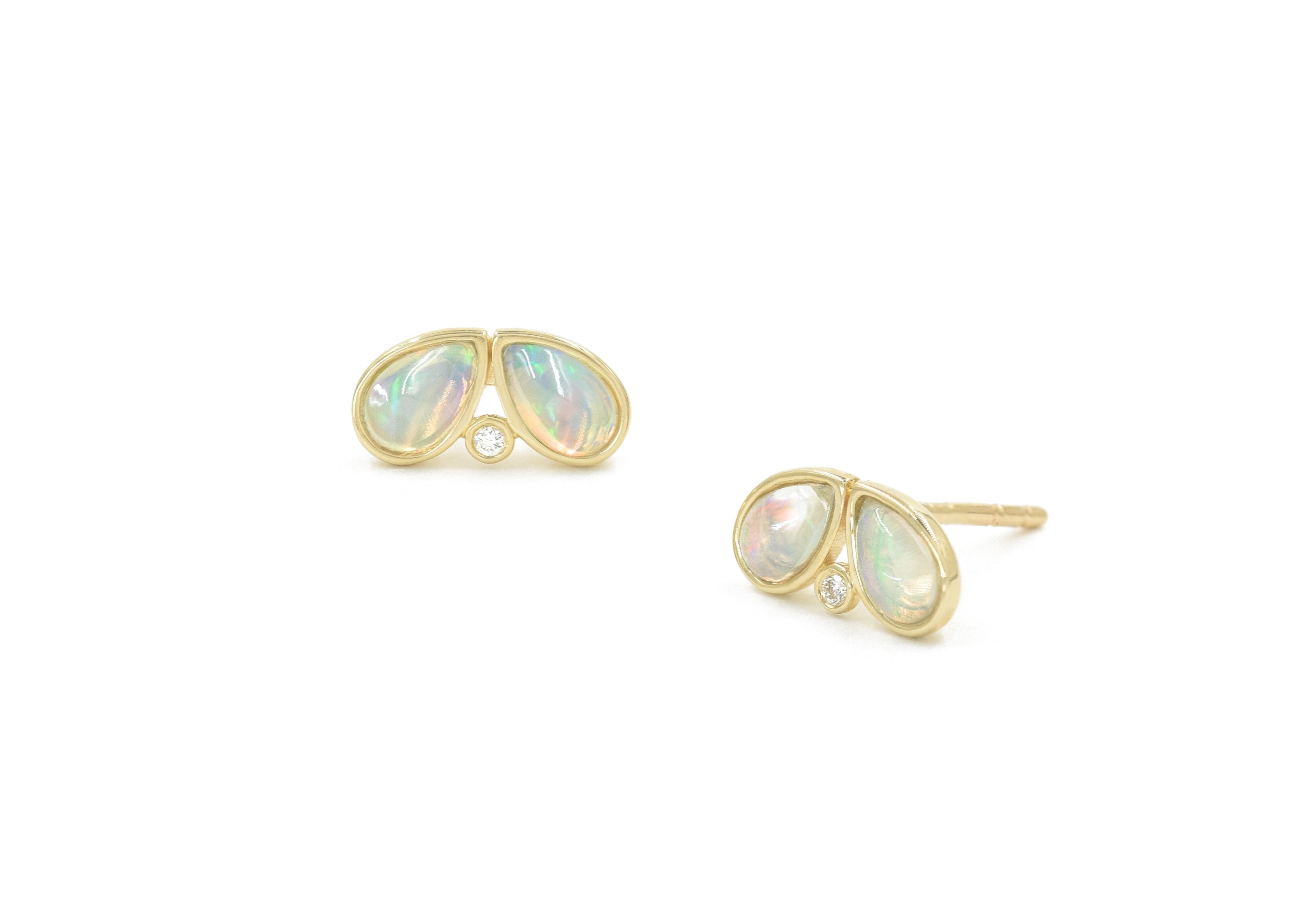 Diamond Opal Butterfly Earrings Earrings - BONDEYE JEWELRY ®
