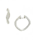 Large Hinged Wave Hoops, Full Pavé Diamonds