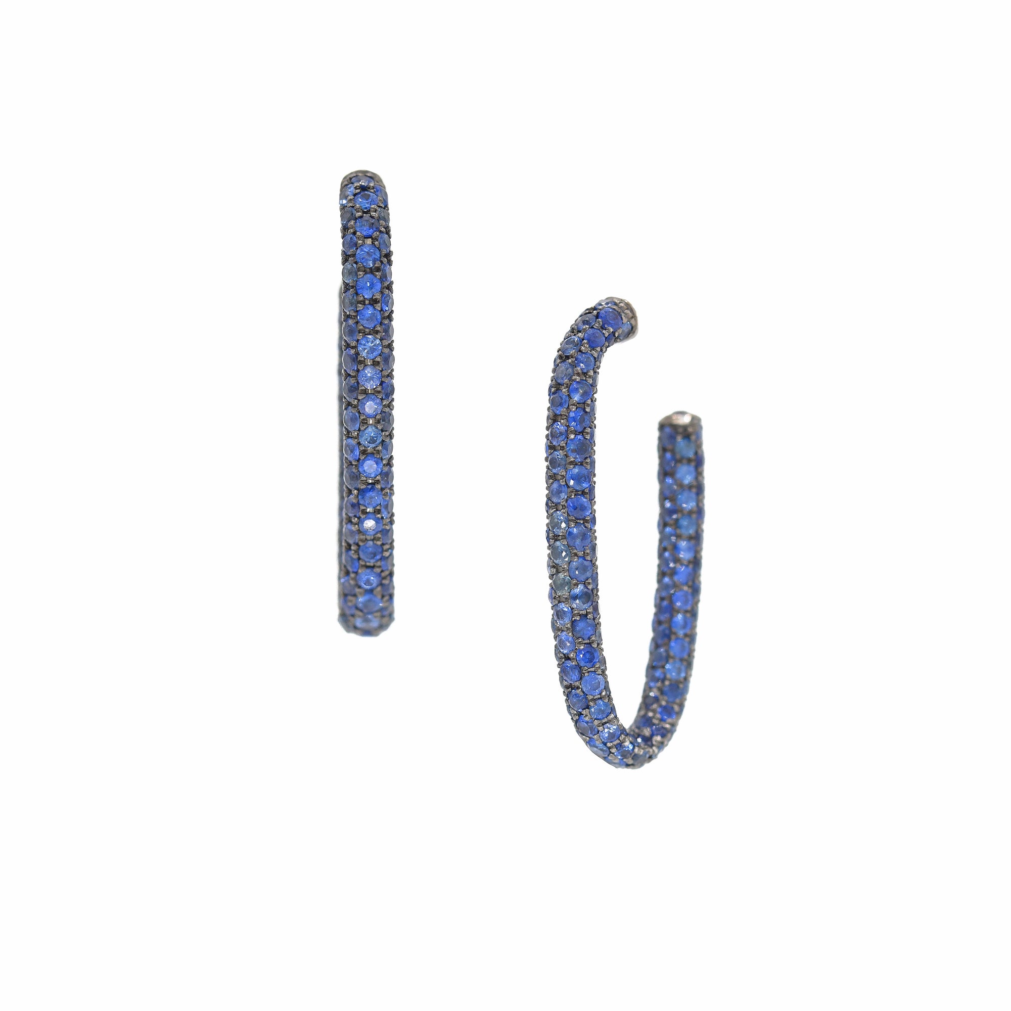 Pavé Paperclip Hoops