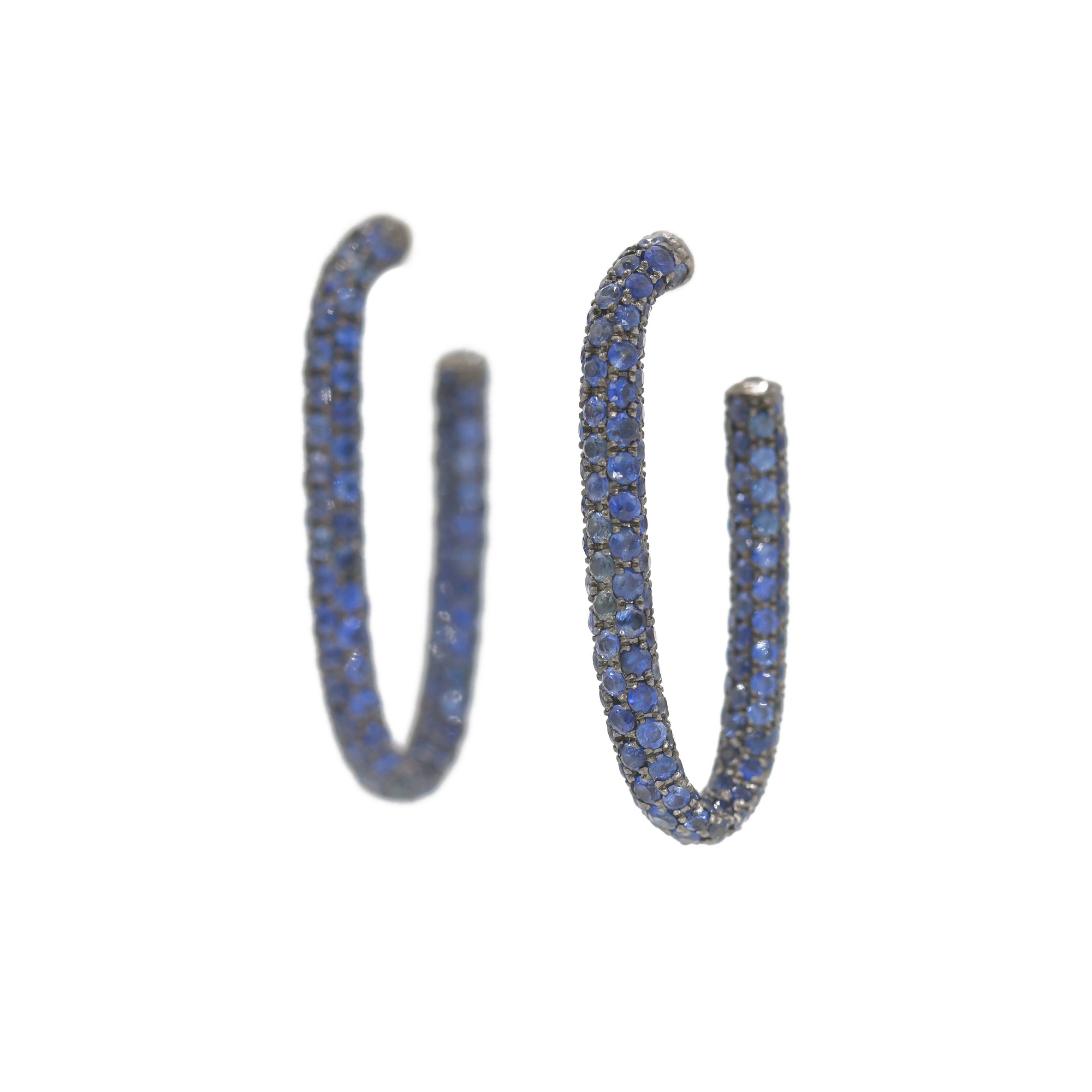 Pavé Paperclip Hoops