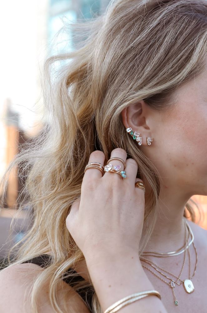Emerald Frost Jollie Studs Earrings - BONDEYE JEWELRY ®