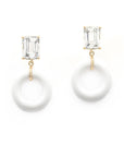 Emerald Cut Powdered Munchkin Drop Earrings