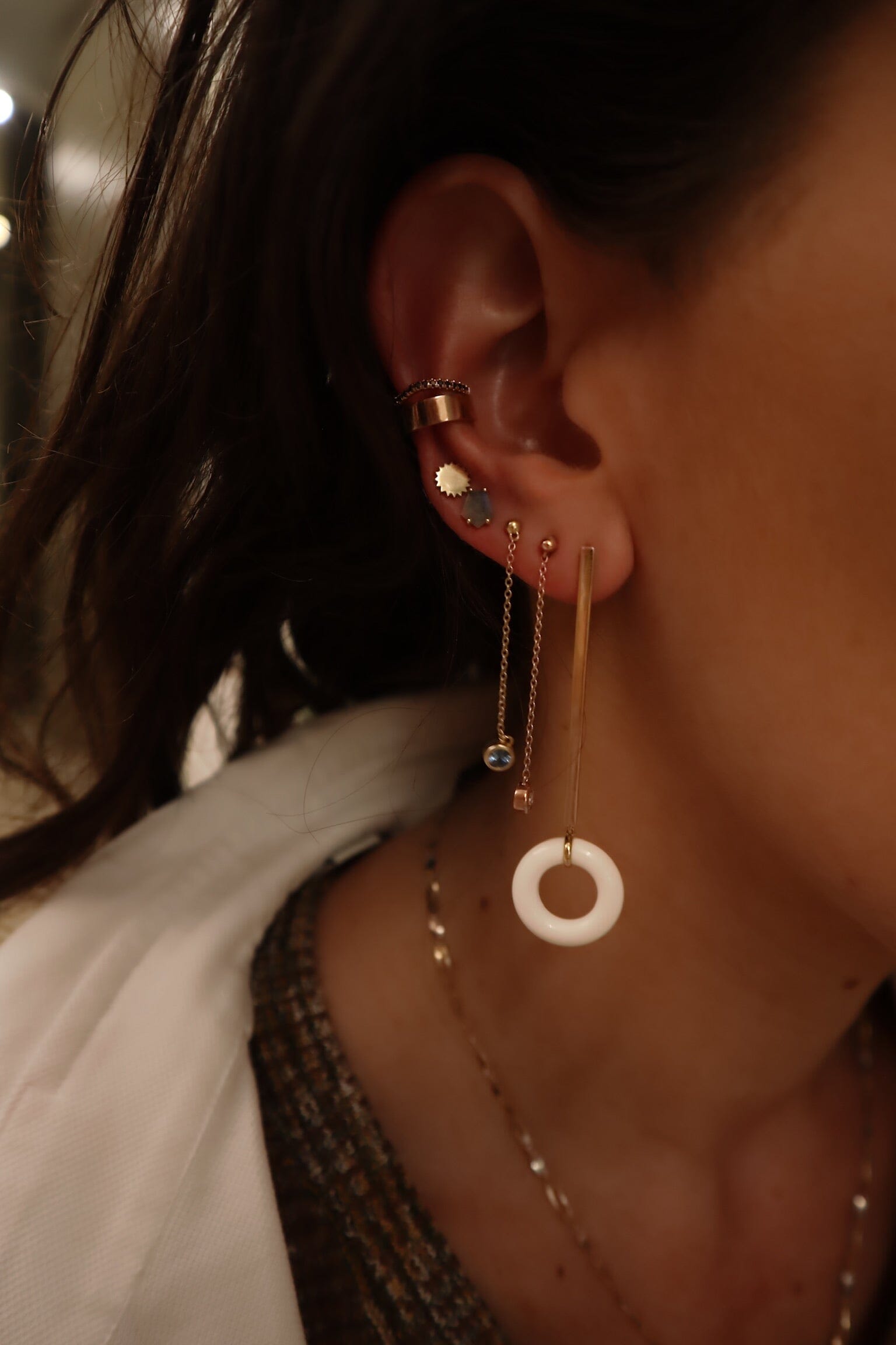 Gold & Black Two-Tone Ear Cuff Earrings - BONDEYE JEWELRY ®